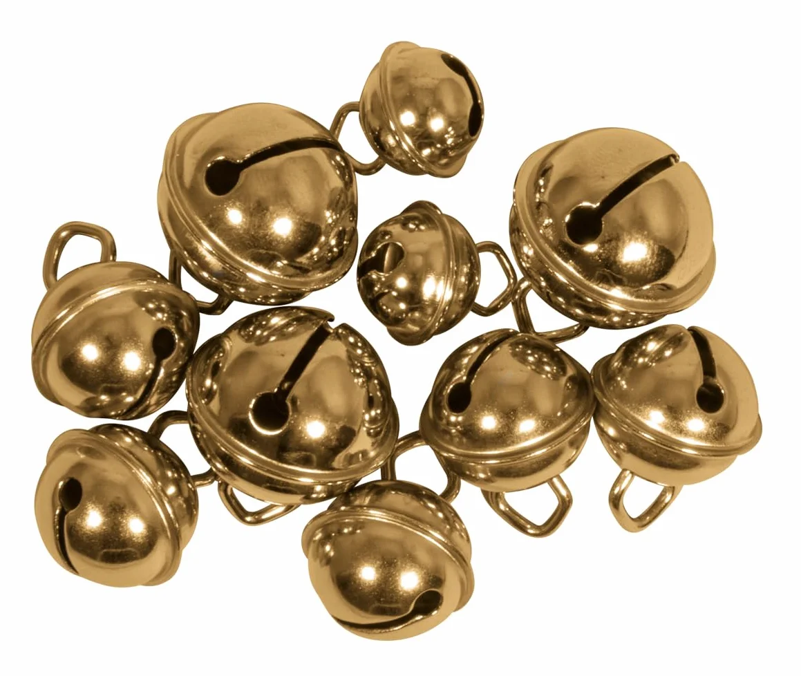 Rayher Cascabeles dorados 10 ud 11 15 19 mm ø Decoración Navidad