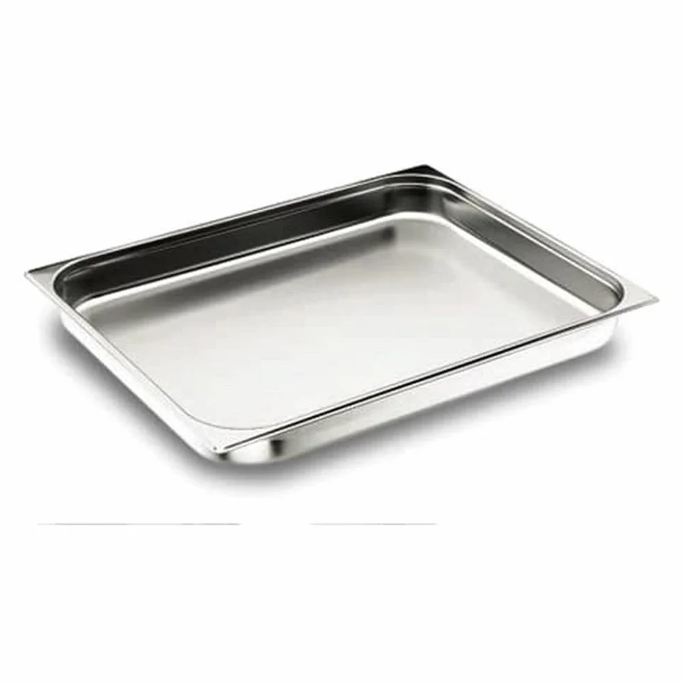 LACOR 66065 - Cubeta Gastronorm 2/1 530x650x65 Sin Asa Acero Inoxidable | En acero inox 18/10, conserva y transporta alimentos; ideal para cocina profesional y uso diario en casa, versátil y duradero