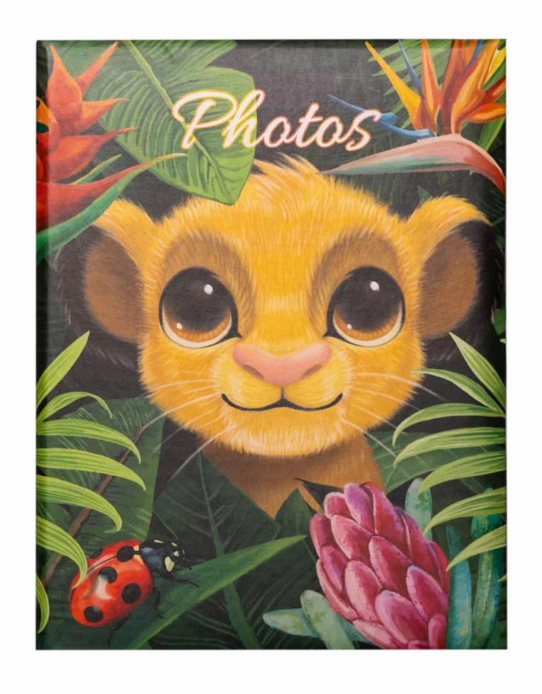 Album fotos Disney El Rey Leon - C fotos 10x15cm con 100 bolsillos - Album de fotos tapa dura 16,5x12,5 cm - Producto con licencia oficial