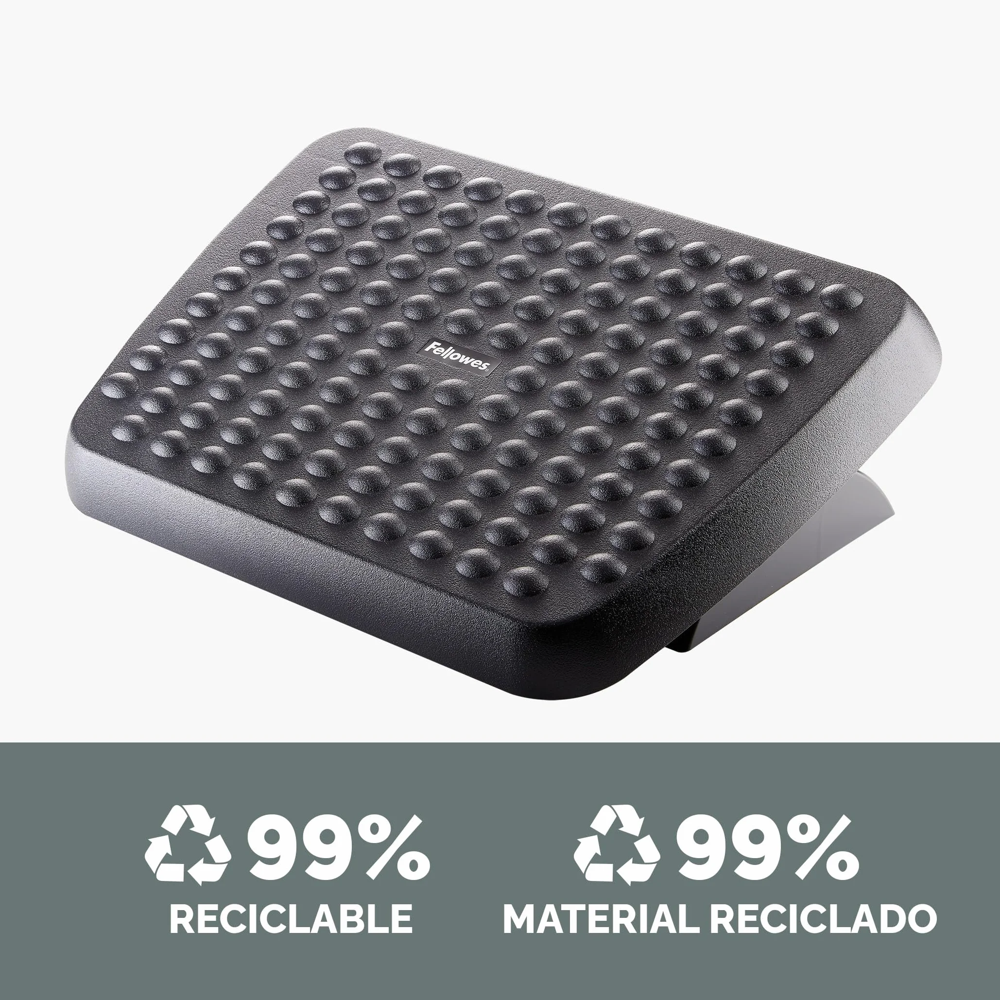 Fellowes Reposapiés Ergonómico Ajustable en Altura con Superficie de Masaje Antideslizante Negro
