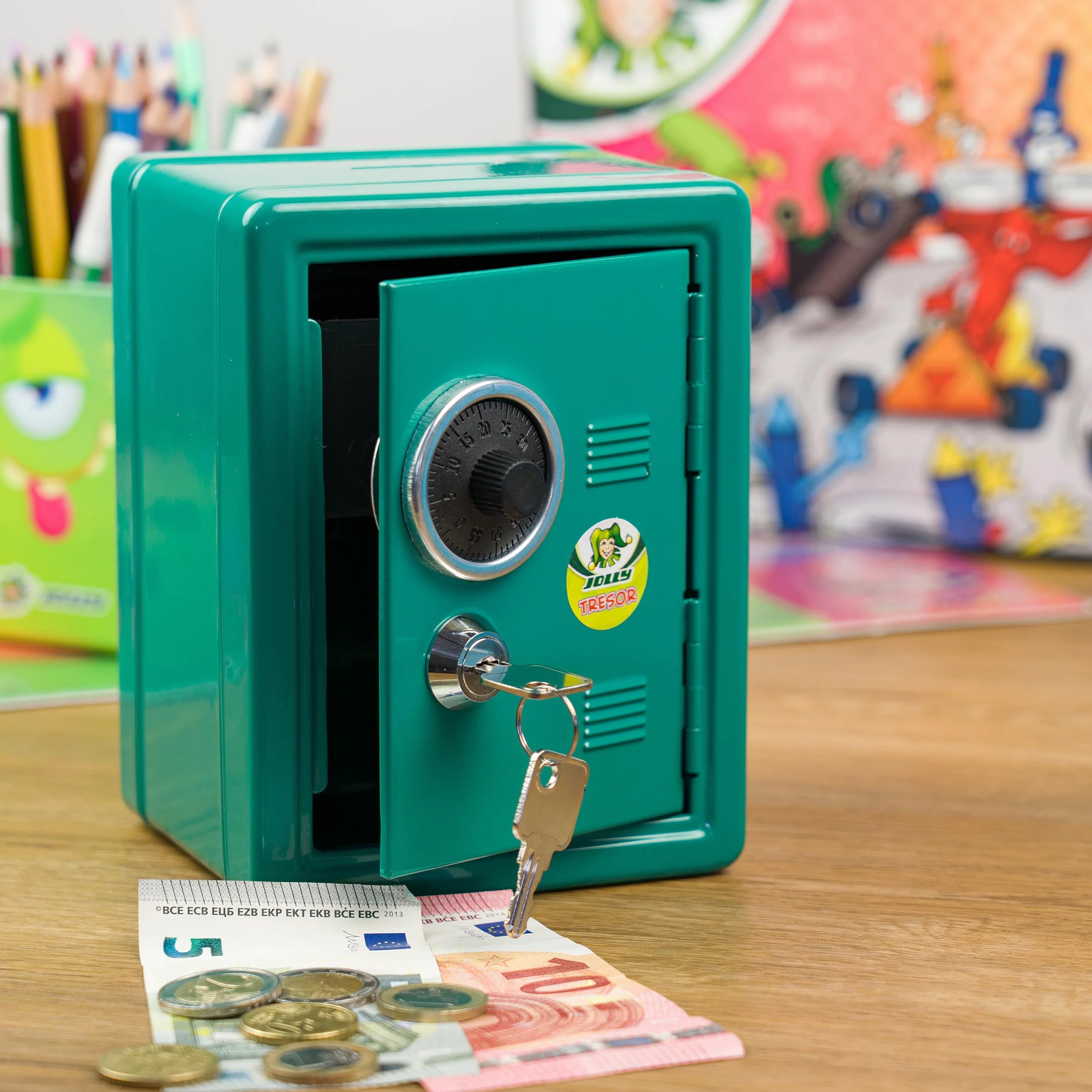 Jolly 9920 – 0003 – Hucha, diseño caja fuerte en verde