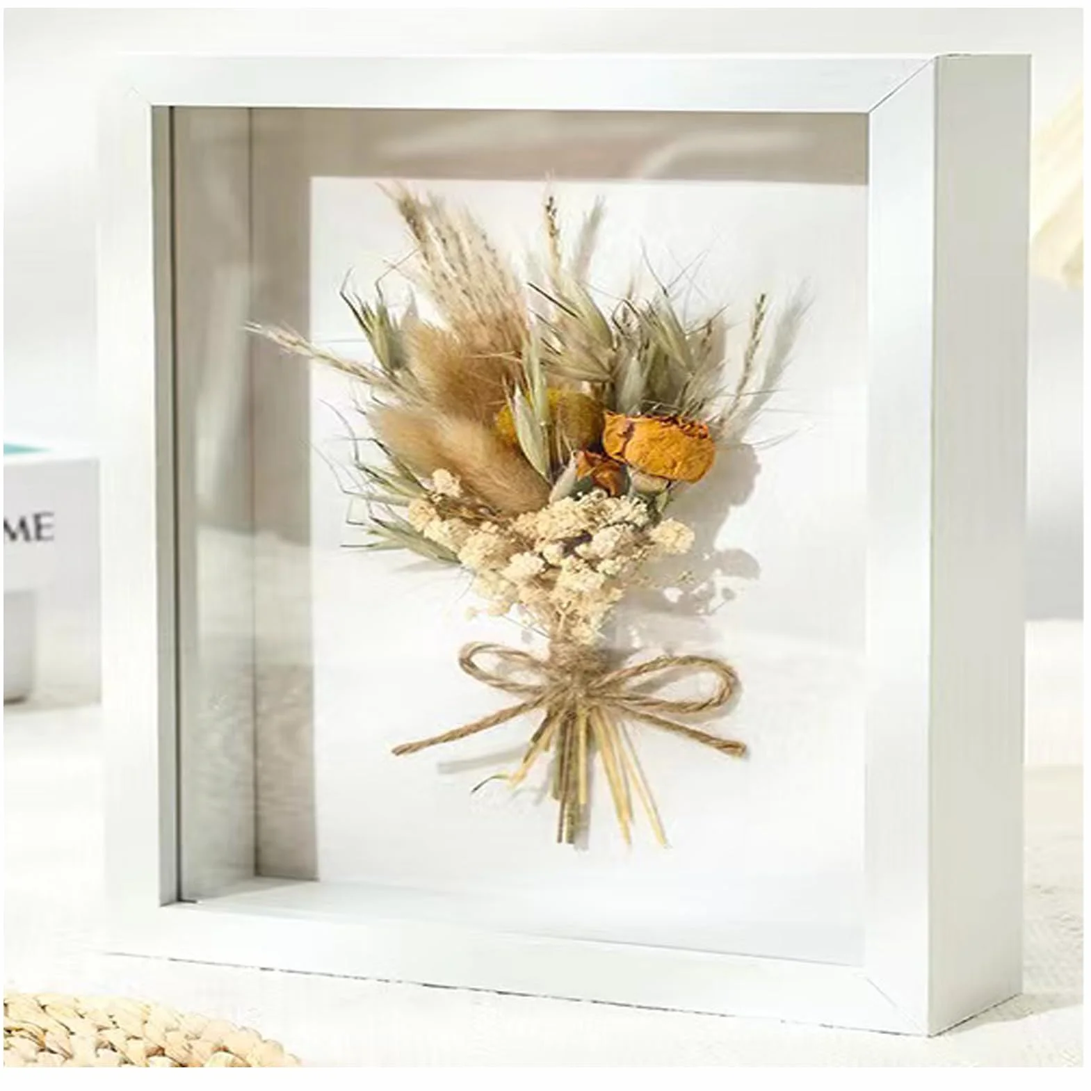 Marco de fotos 3D 20 x 20 cm para objetos hasta 3 cm cuadrado blanco