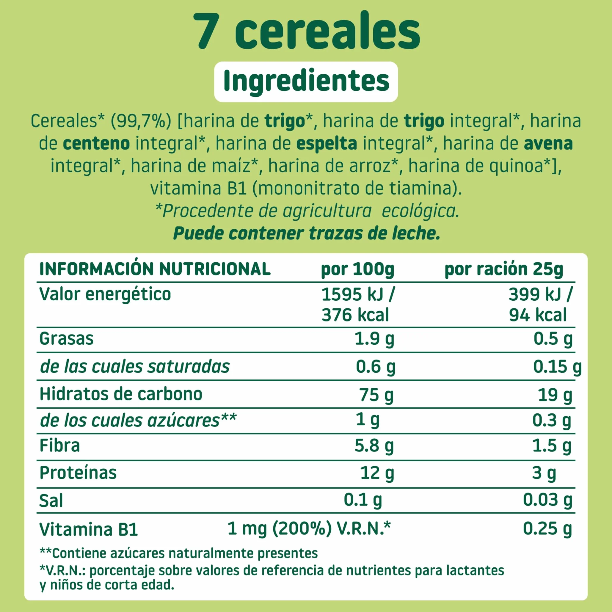 Papilla Ecológica 7 Cereales Sin Azúcar Añadido Smileat Fácil Diluir