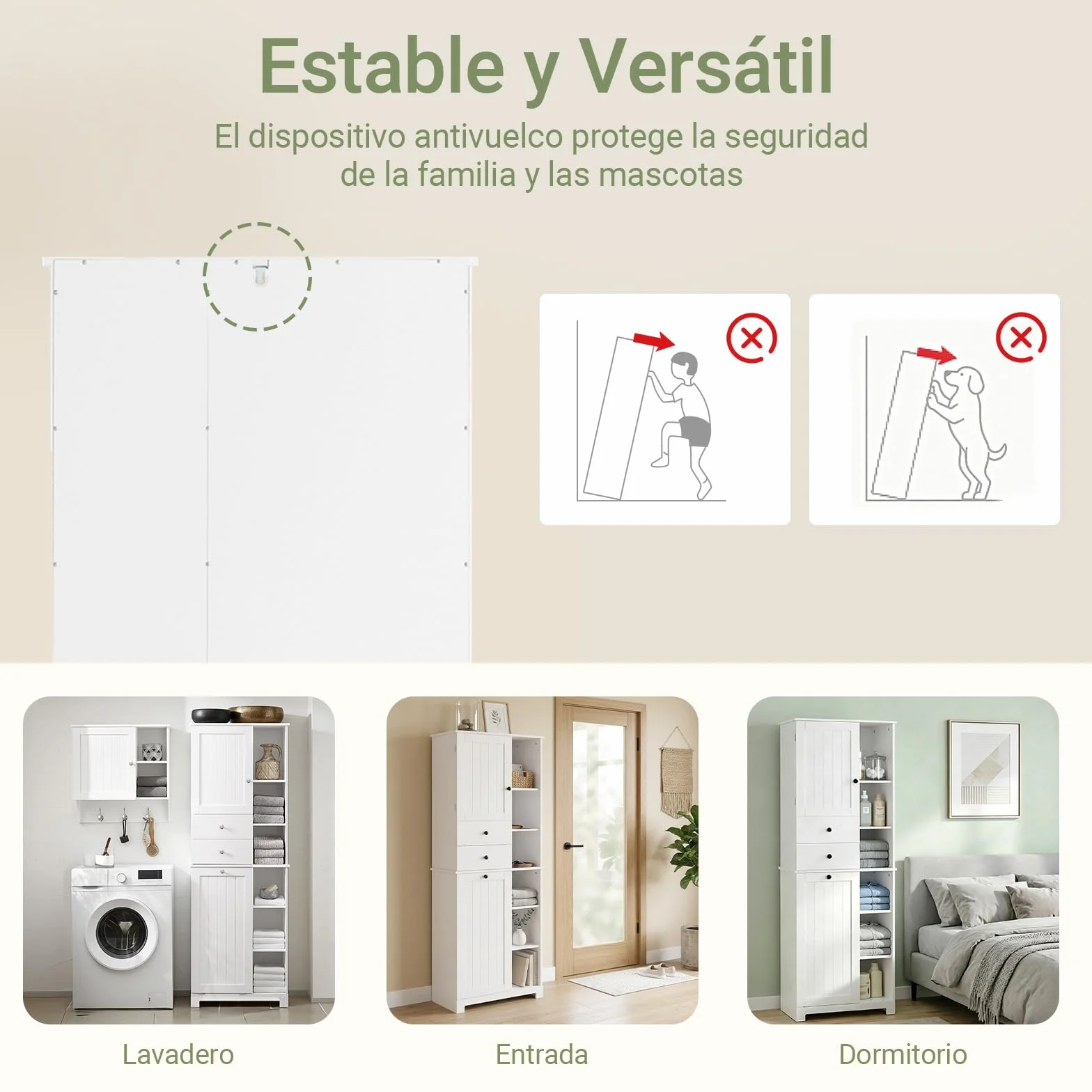 SoBuy Mueble Baño con Cesto De Ropa Sucia Y 6 Estantes, 60x37x171 Cm | Armario alto con 6 estantes y 2 cajones para ropa, toallas y productos de baño; ideal para familias. Blanco. BZR104-W