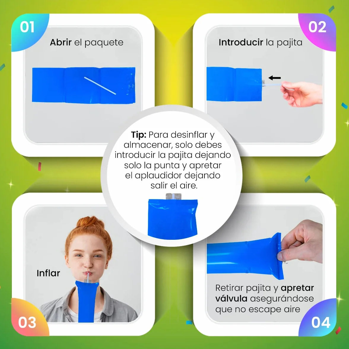 Pack 50 Pares Aplaudidores Hinchables Reutilizables para Deportes | Bastones Inflables Thunder Sticks para Estadios de Fútbol, Baloncesto, Maratones y Eventos Deportivos