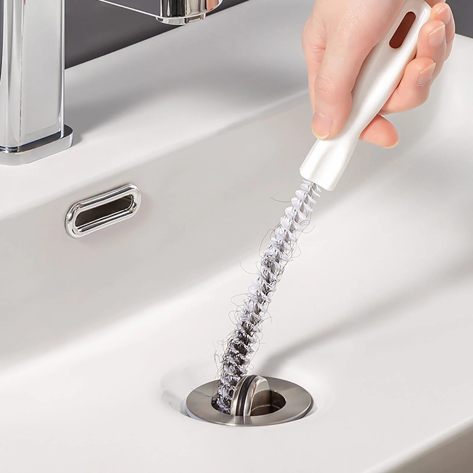 KEYRI 3 Piezas Cepillo de Limpieza para Desagüe, Flexible 45cm Cepillo de Limpieza de Tuberías, Herramienta de Drenaje para Eliminar Pelos y Desatascar, para la Limpieza de Baño Cocina (3 Piezas)