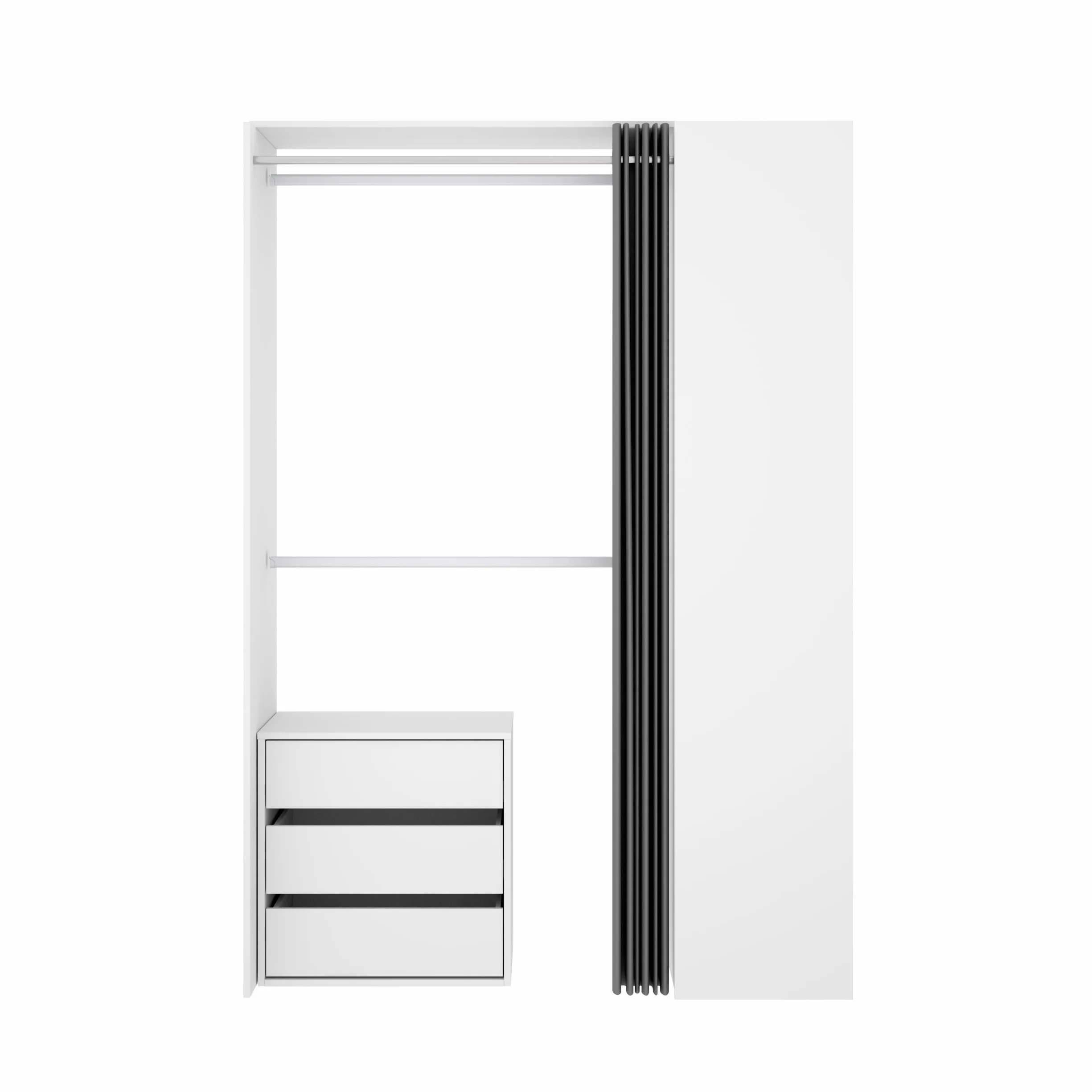 DEKIT GRUPO RIMOBEL Suit Kit Vestidor, Madera de ingeniería, Blanco, 205x139,3x52 cm