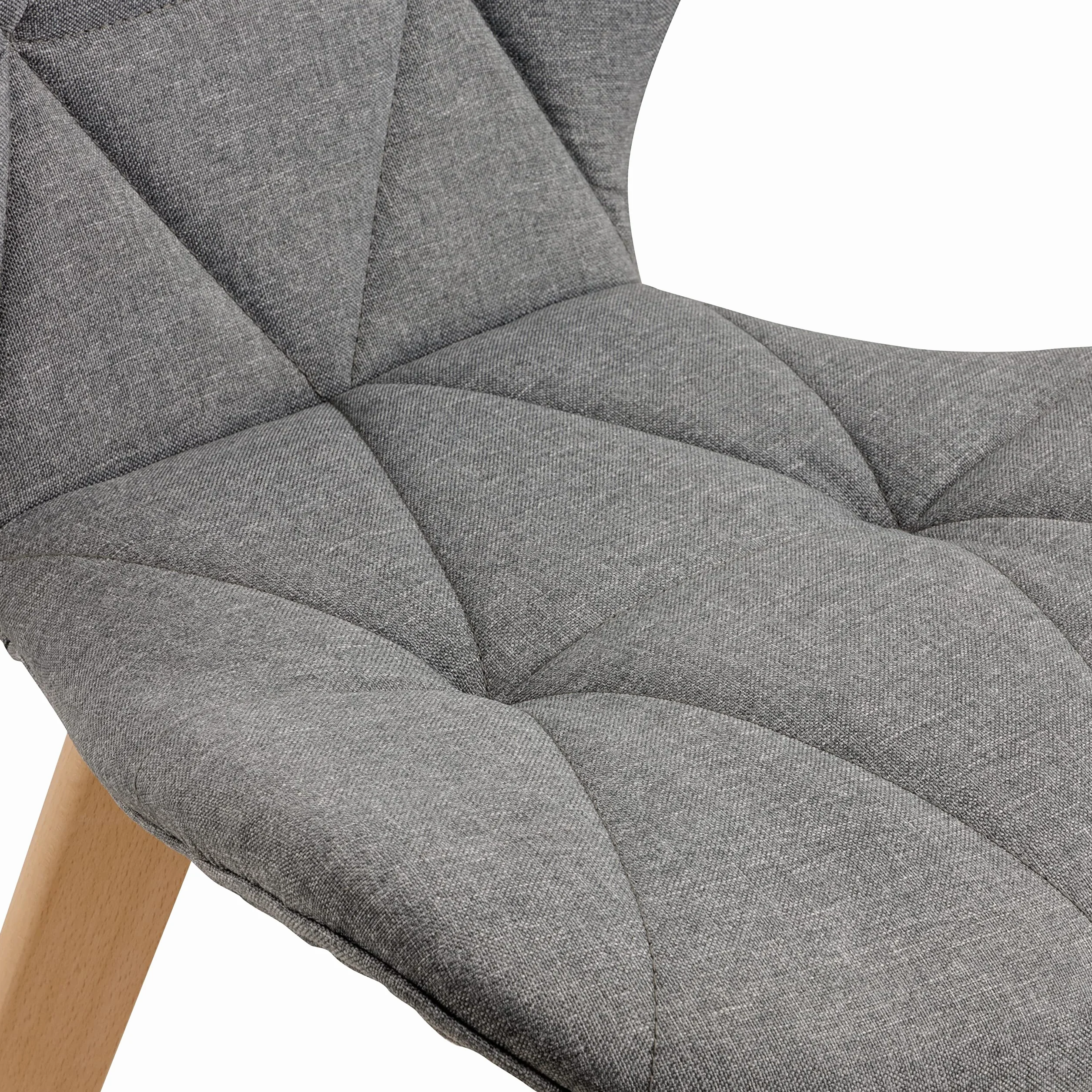 Baroni Home Silla de Comedor u Oficina con Patas de Madera, Silla ergonómica con Respaldo y cojín Acolchado, 42 x 42 x 74 cm (Gris, 2)