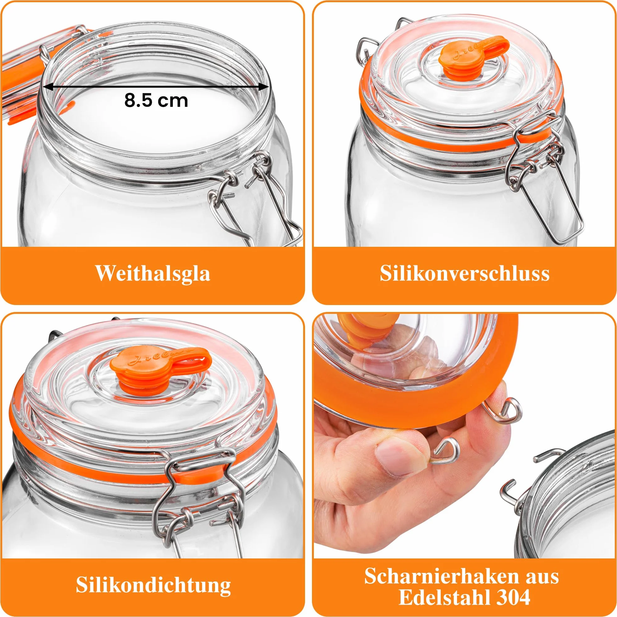 Tarros de fermentación de 2 litros con pesas y bloqueo de aire, kit de fermentación para chucrut, kimchi, kombucha y encurtidos, paquete de 2