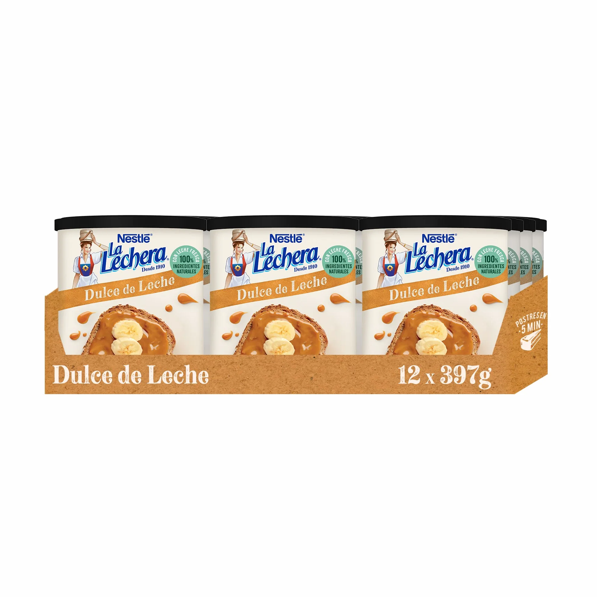 Nestlé La Lechera Dulce de Leche Leche Condensada Lata Abre Fácil Caja 12 x 397 g