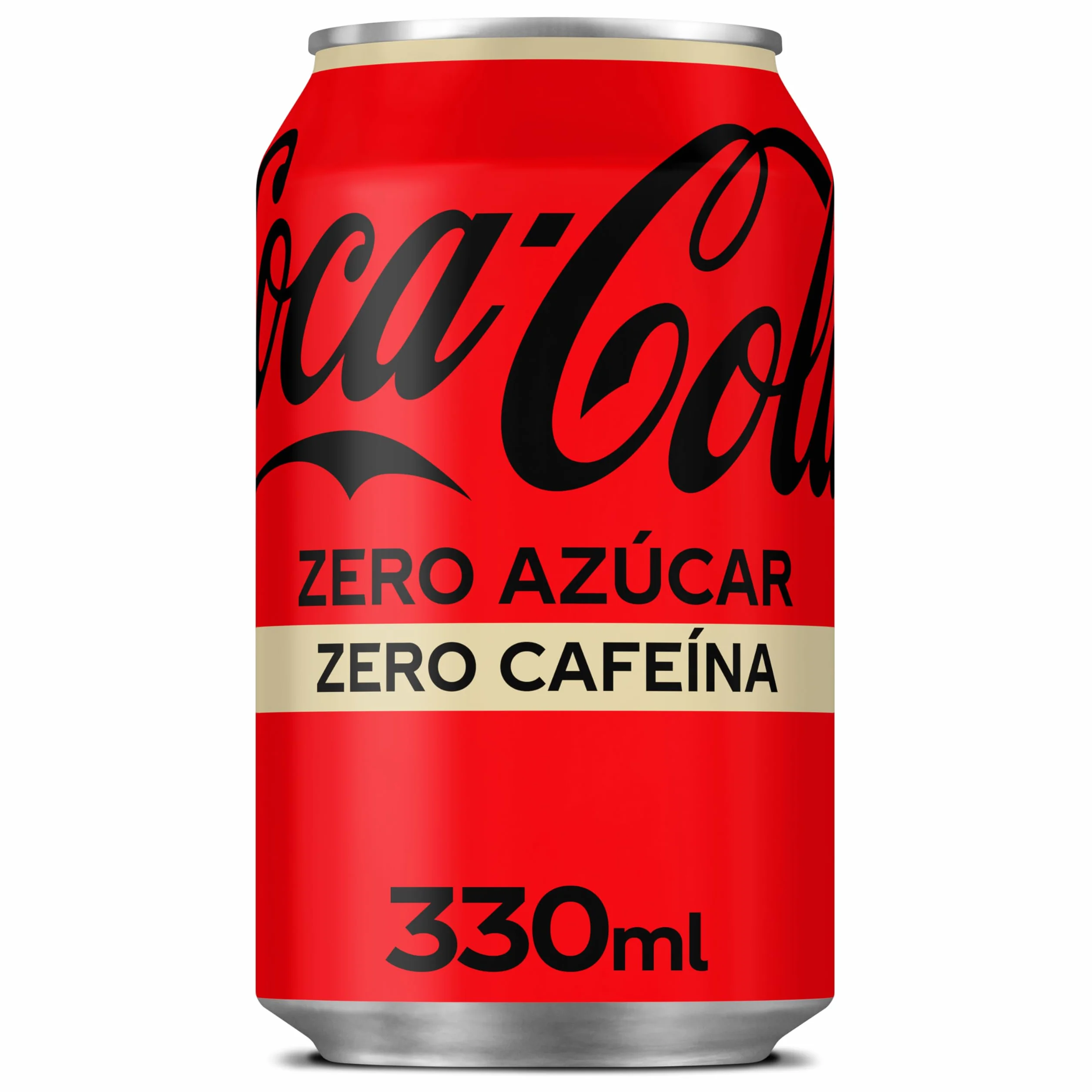 Coca-Cola Zero Azúcar Zero Cafeína Refresco de Cola sin Azúcar Bajo en Calorías Pack 24 Latas 330 ml