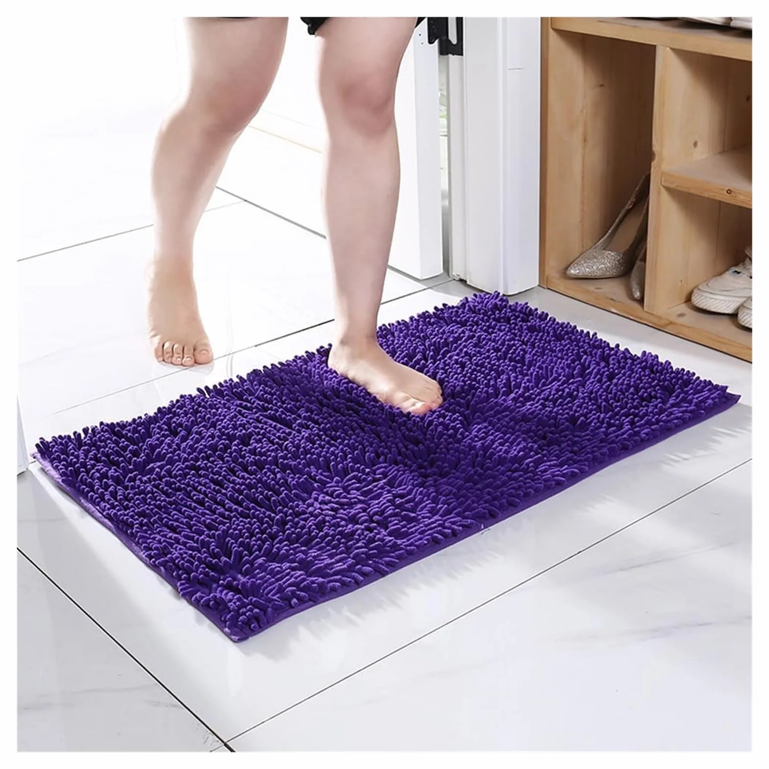 Alfombrilla de baño, alfombrilla de baño de microfibra antideslizante, alfombrilla de chenilla for ducha de baño, alfombrilla de baño peluda súper absorbente, alfombrilla de baño antimoho, alfombra de