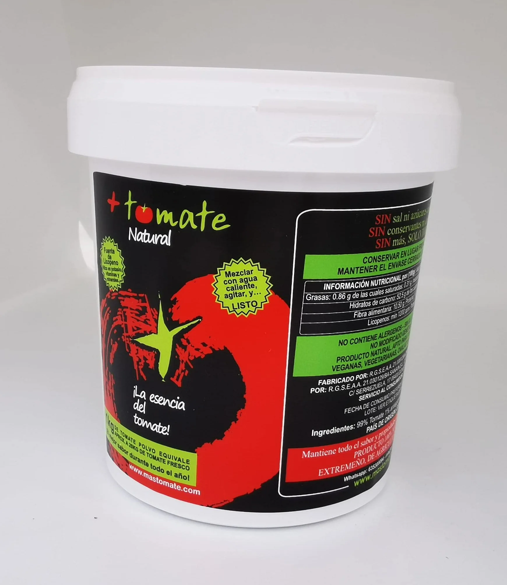 Tomate en Polvo Deshidratado 500 g Sin Sal Añadida Origen Extremadura