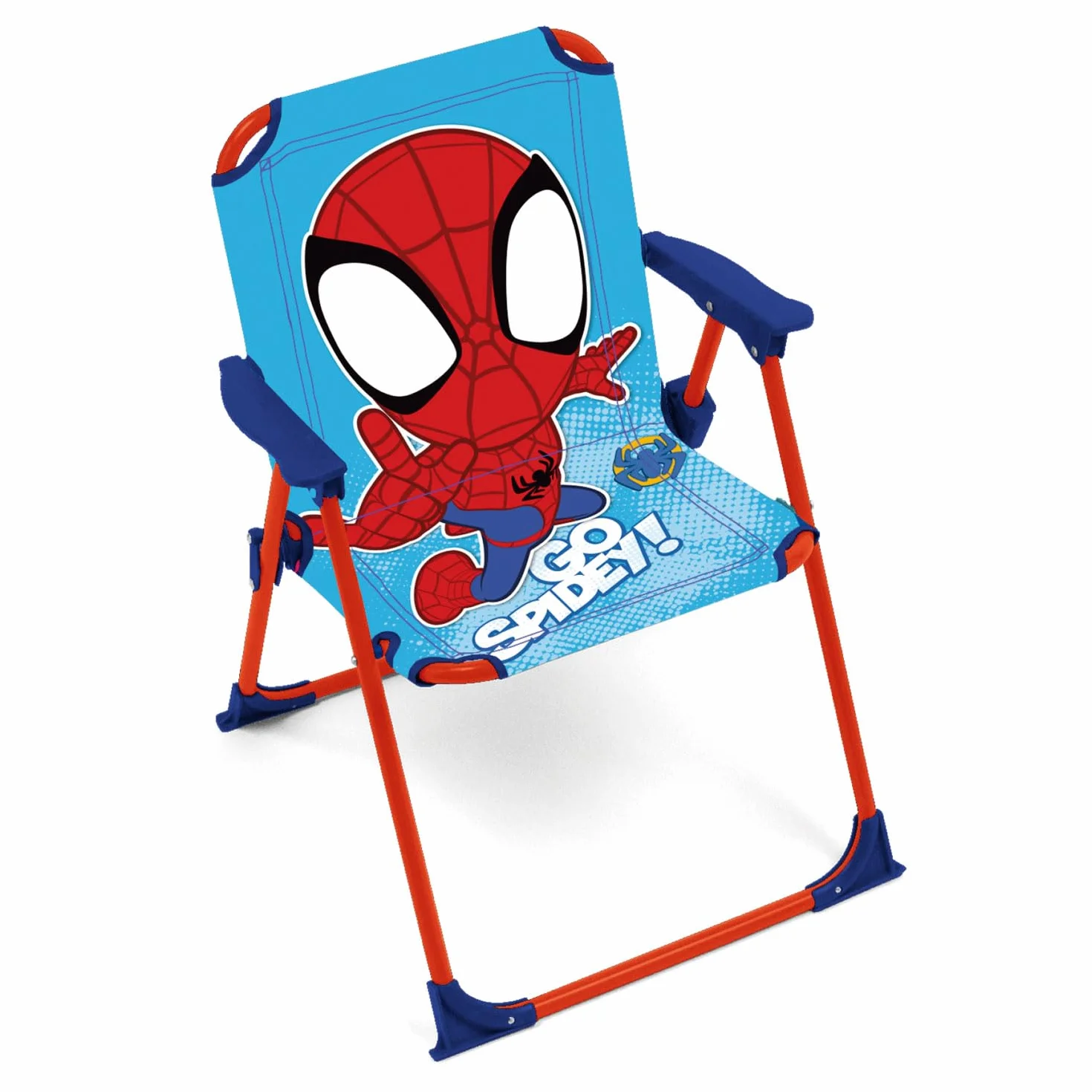 ARDITEX Silla Plegable con Brazos de Spiderman Go Spidey de Marvel - 38x32x53cm - Adecuado para jardín, Camping, Playa o montaña - Ideal para niños y niñas.