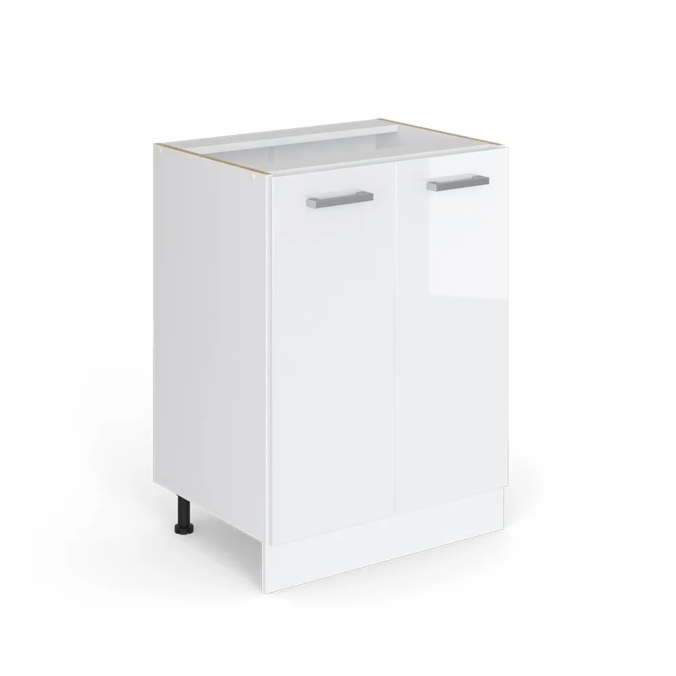 Vicco Mueble bajo de Cocina R-Line, Blanco Alto Brillo, 60 cm sin encimera, para combinación Libre Dentro de Sistemas de Cocina modulares