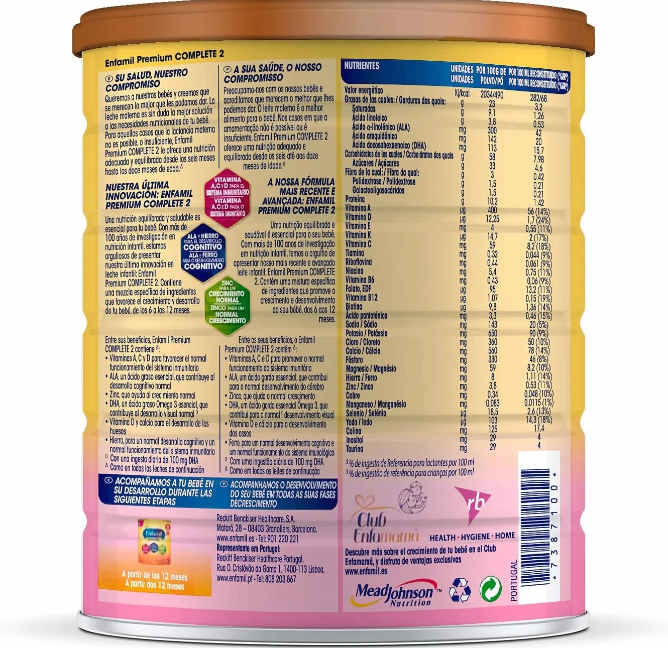 Enfamil Premium Complete 2 Leche Infantil Continuación 800 g