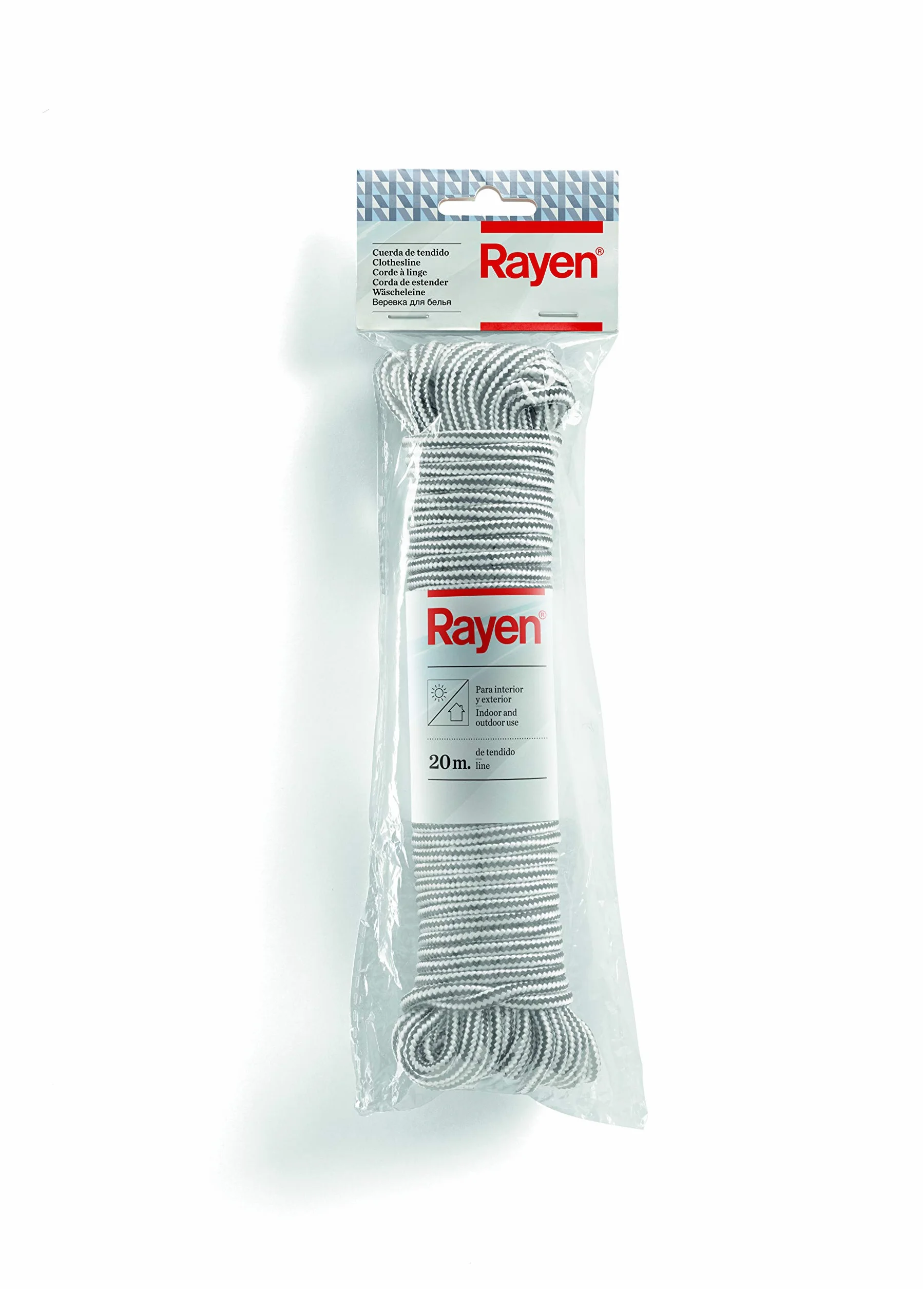 Cuerda de Nylon Antideslizante 20 m Gris para Interior y Exterior