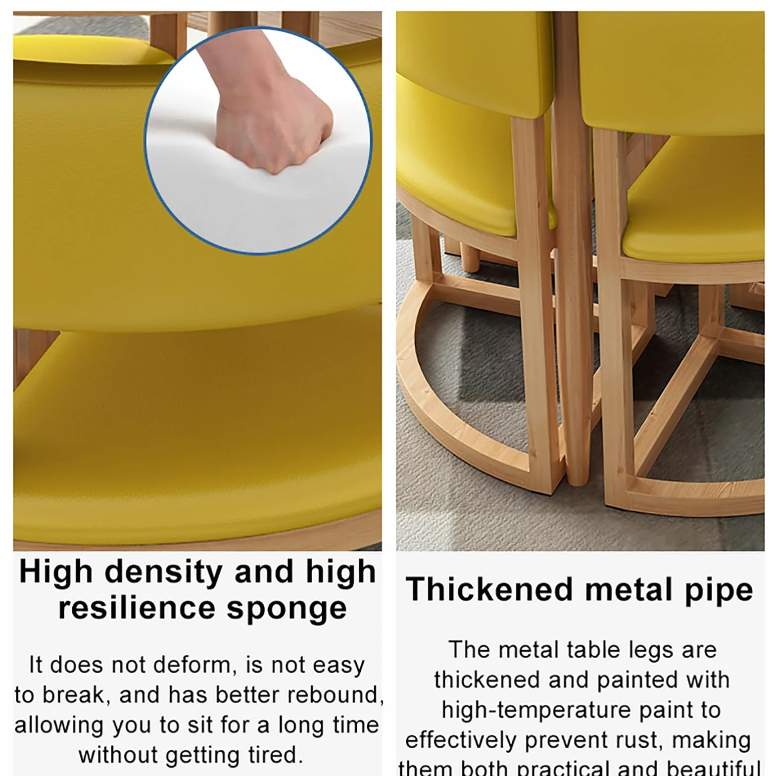 Juego de mesa de comedor redonda y silla, perfecto para oficina, recepción y zonas de ocio, ideal para salón, sala de estar, balcón en casa, mesa redonda pequeña