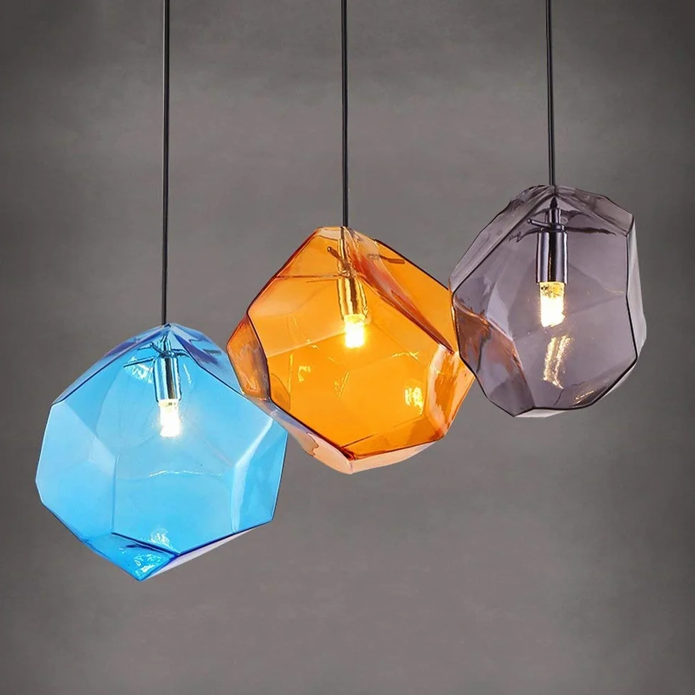 Lámpara de Techo, Lámpara de Techo LED de Vidrio Creativa for Dormitorio, Oficina, cafetería, Restaurante, galería de Arte, Halloween, Navidad(Gray)