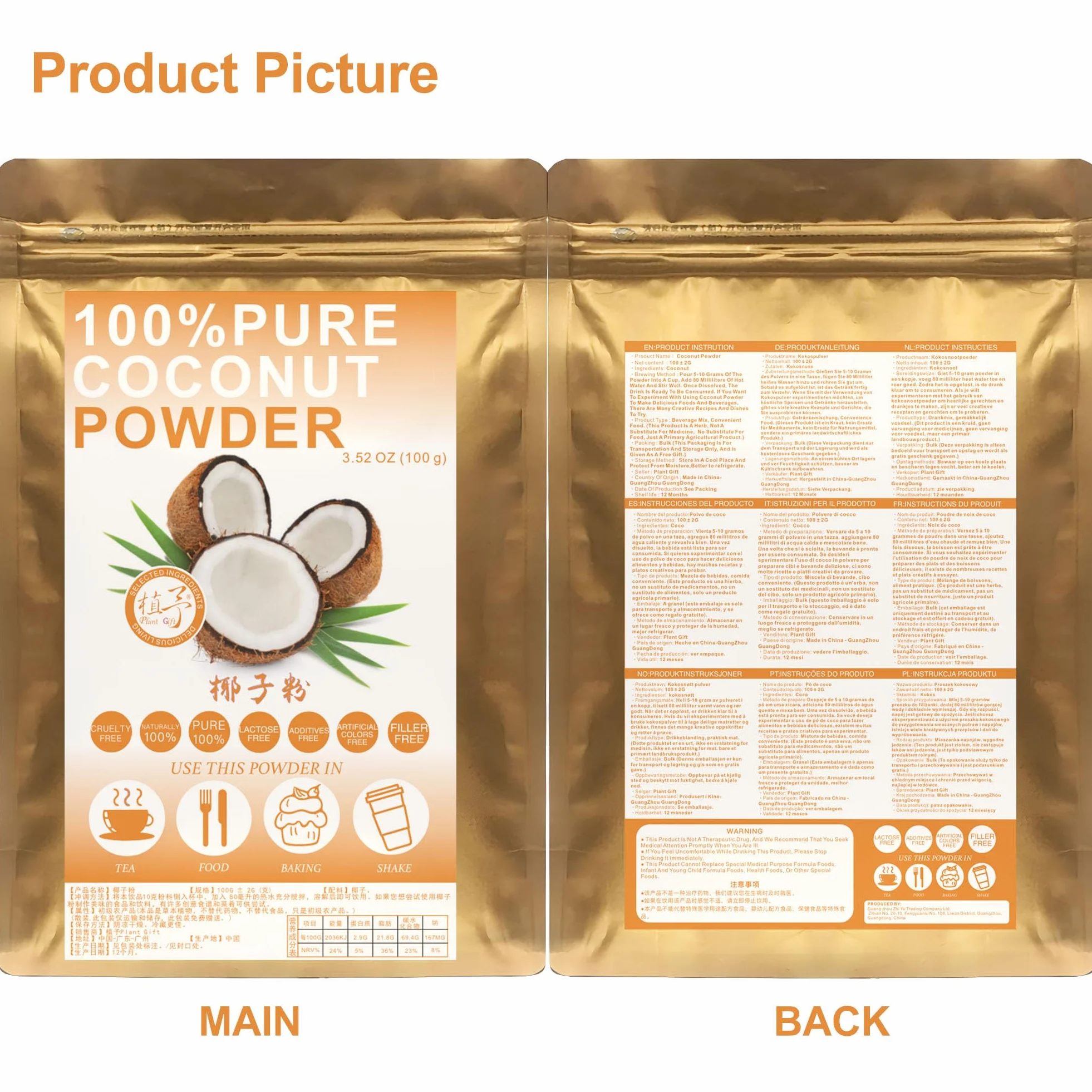 Coconut Powder 100% Pure Natural 100g 3.25oz Polvo de Coco