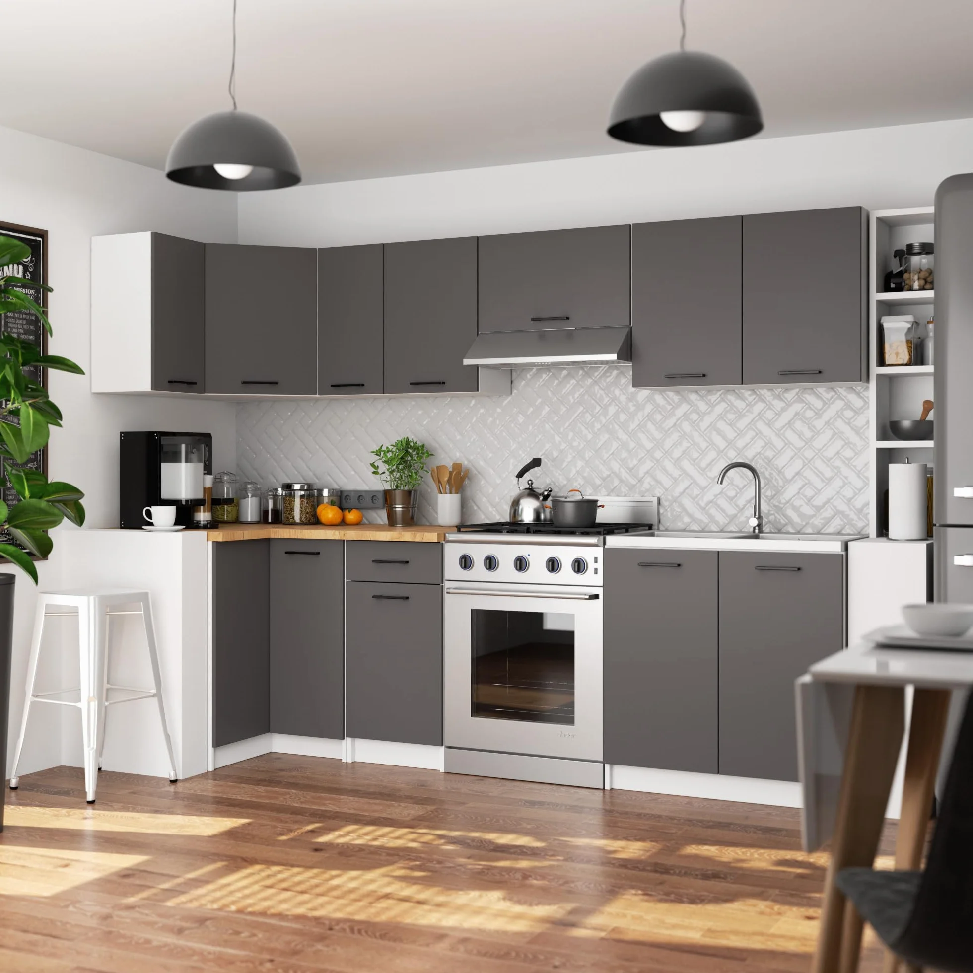 AKORD Mueble bajo de cocina OLIWIA 50 cm | con 1 puerta y 1 cajón | armarios de cocina | espacioso | para cocina pequeña | para una cocina | ancho 50 x alto 85 x profundidad 46 cm | peso 27,40 kg |