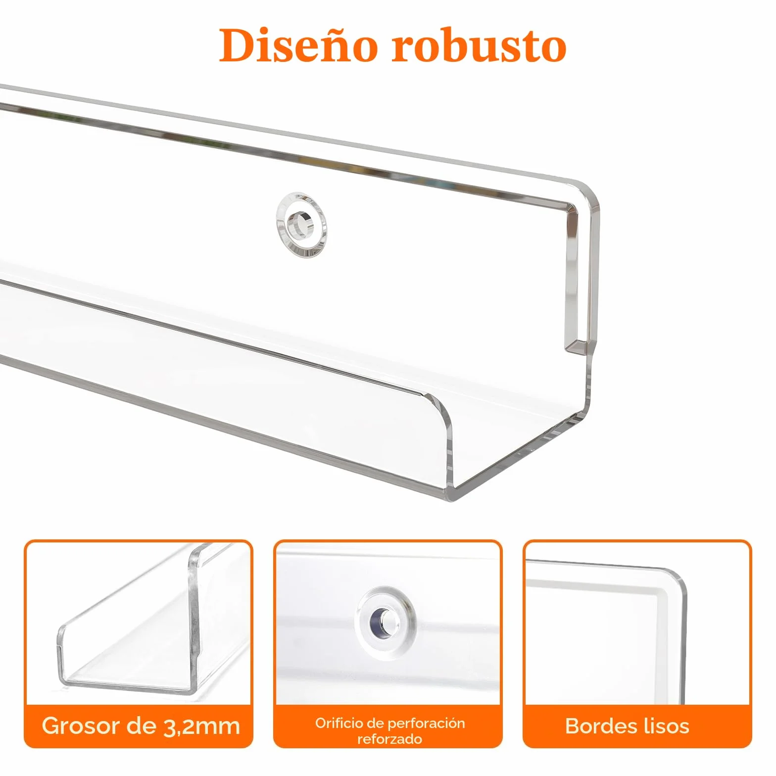 Lifewit Estantes Flotantes para Vinilos de 12 Pulgadas Paquete de 6 Unidades de Acrílico Transparente