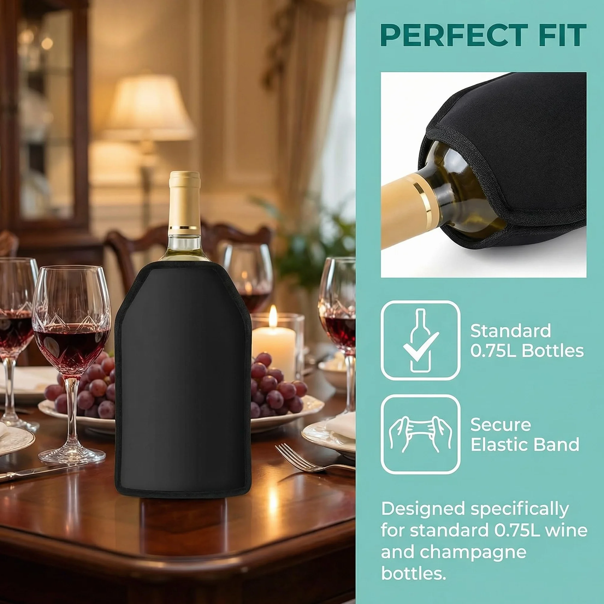 Funda Enfriadora Botellas Vino Tinto Enfriador Cerveza Manga Gel Universal