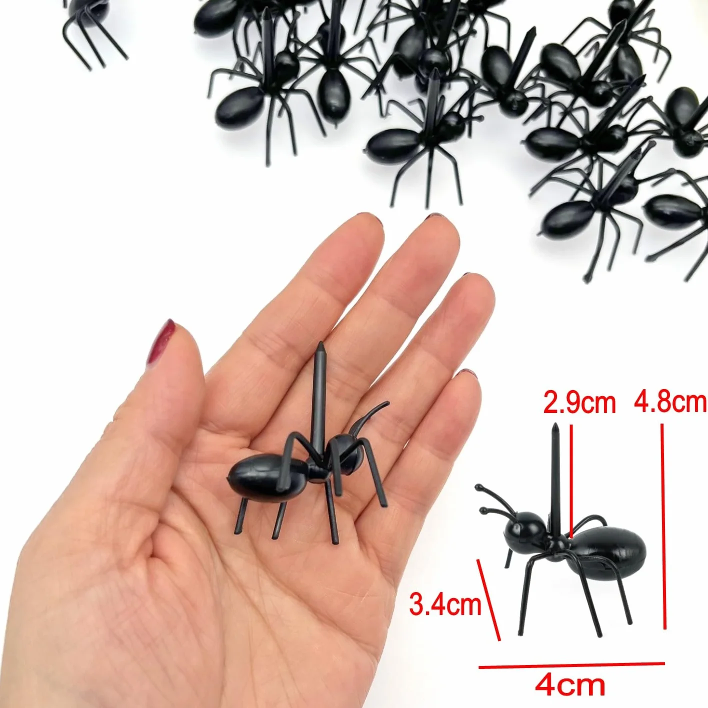 JZK 24 piezas mini tenedores de frutas forma de hormiga para niños