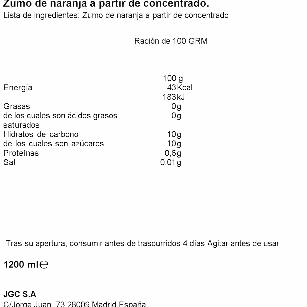 Don Simon Zumo Naranja, Pack de 6 x 200ml