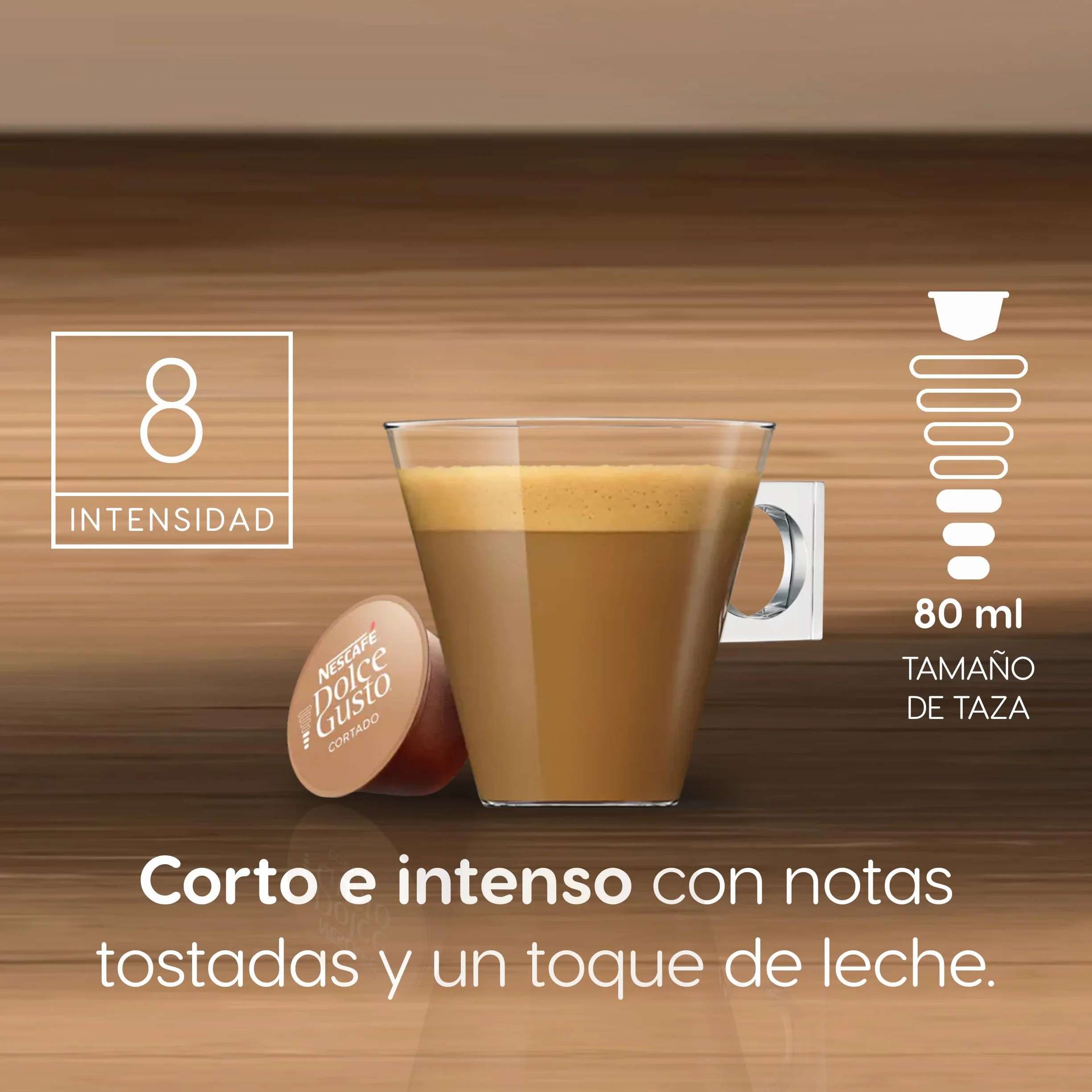 NESCAFÉ Dolce Gusto Cortado Cápsulas de Café 90 Cápsulas (3 x 30) Notas a almendra tostada Originales