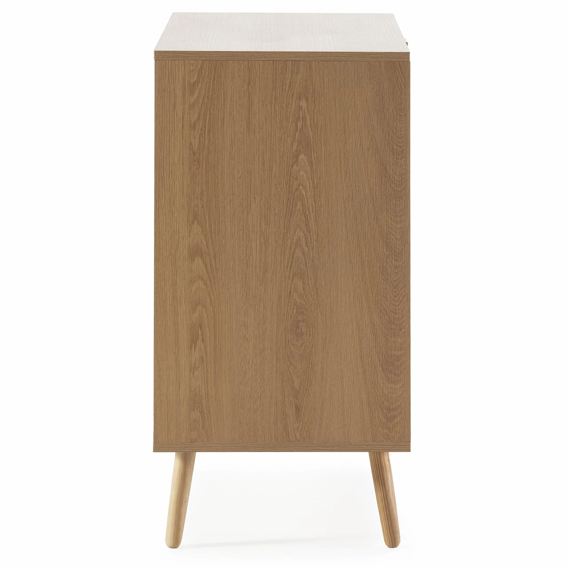 HOMN LIVING Cómoda de Noche Lluvia 3 cajones Color Roble, guías metálicas, 80 cm (Ancho) 40 cm (Profundo) 80 cm (Altura)