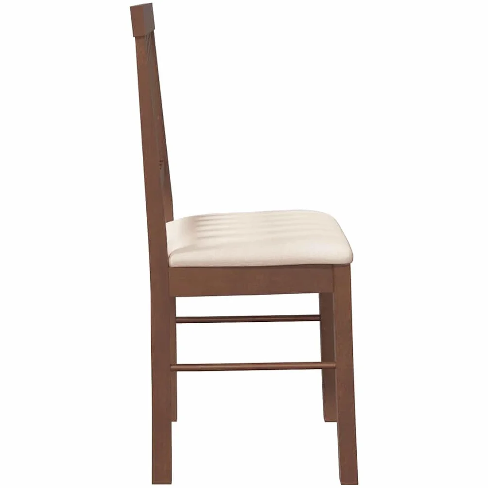 vidaXL sillas de comedor cojines 2 unids marrón madera maciza caucho