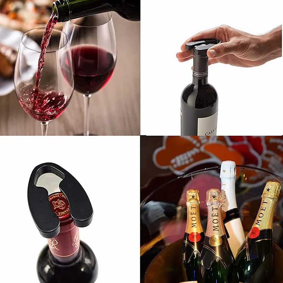 4 Piezas Cortador Papel Vino Cortador Cápsulas para Vino Cortacápsulas Para Botellas De Vino Para Quitar El Papel De Aluminio Las Botellas Vino Negro
