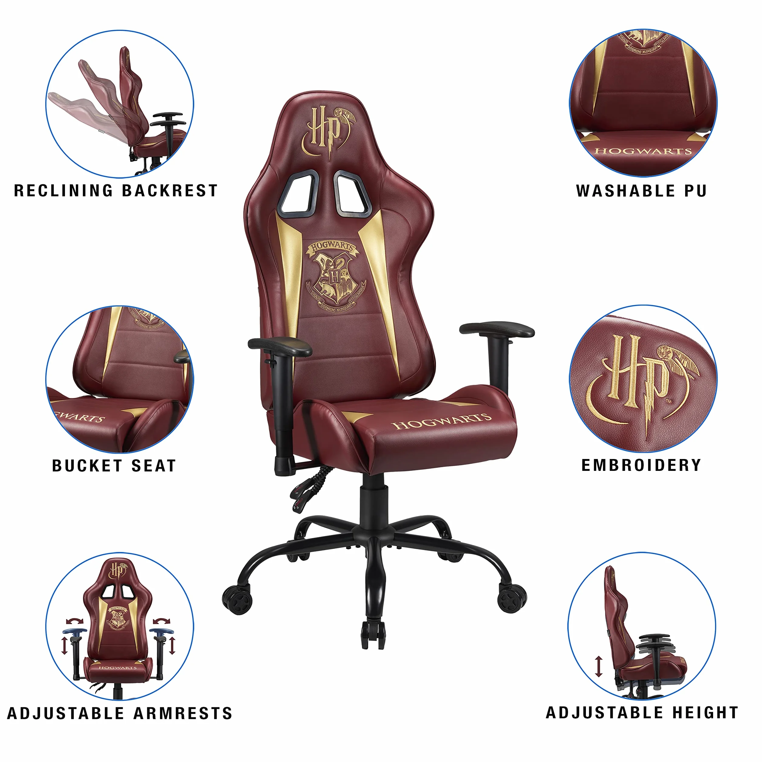 Subsonic - Harry Potter - Silla Gaming Ergonomica Respaldo/Asientos Ajustables - Silla De Oficina Gamer para Adultos con Licencia Oficial (Windows 8)