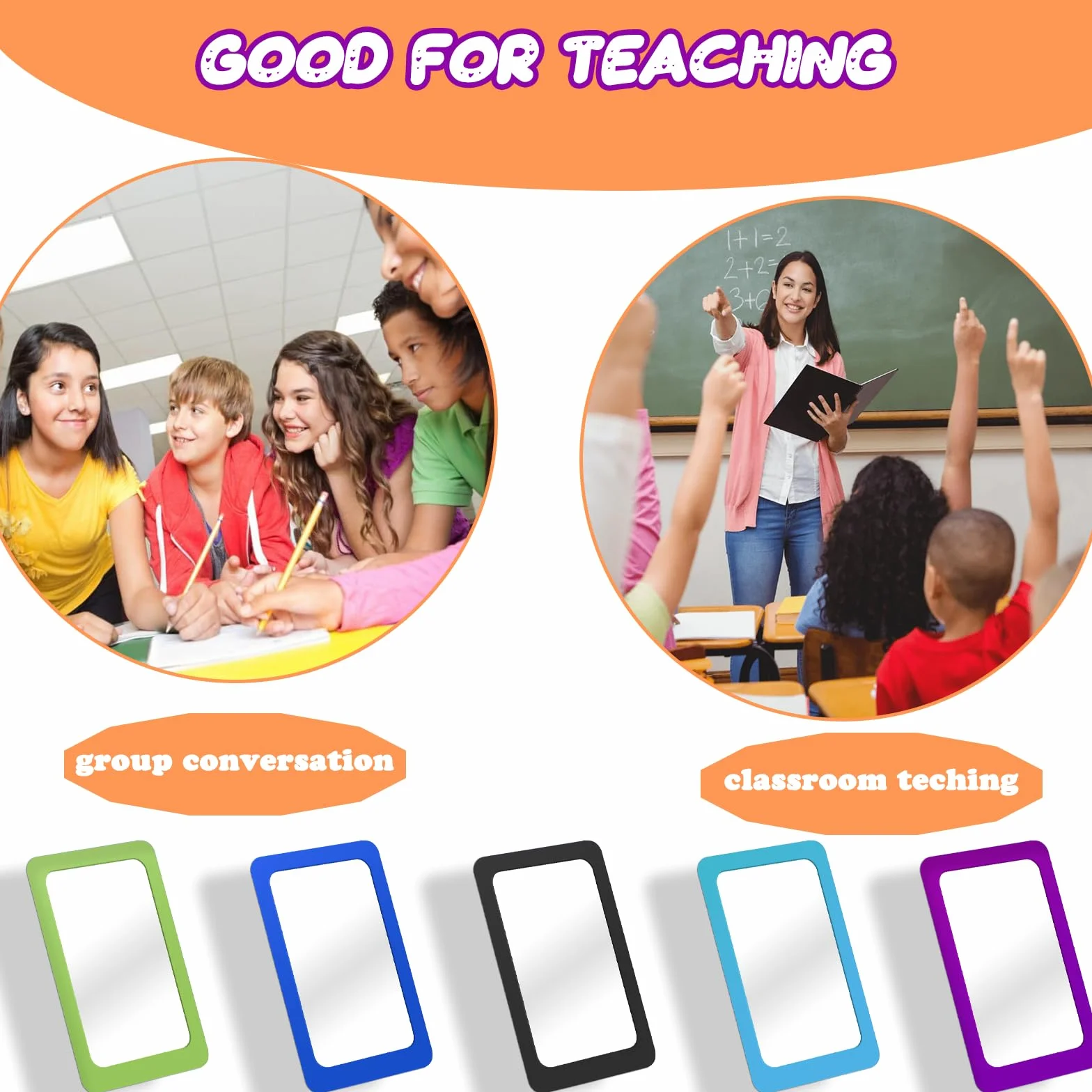 5 Espejos pequeños para niños, irrompibles, a Prueba de roturas, Esquinas Redondas, de 6 x 4 Pulgadas, Espejos Cuadrados irrompibles para Escuela, Aula, baño, Manualidades (clásico)