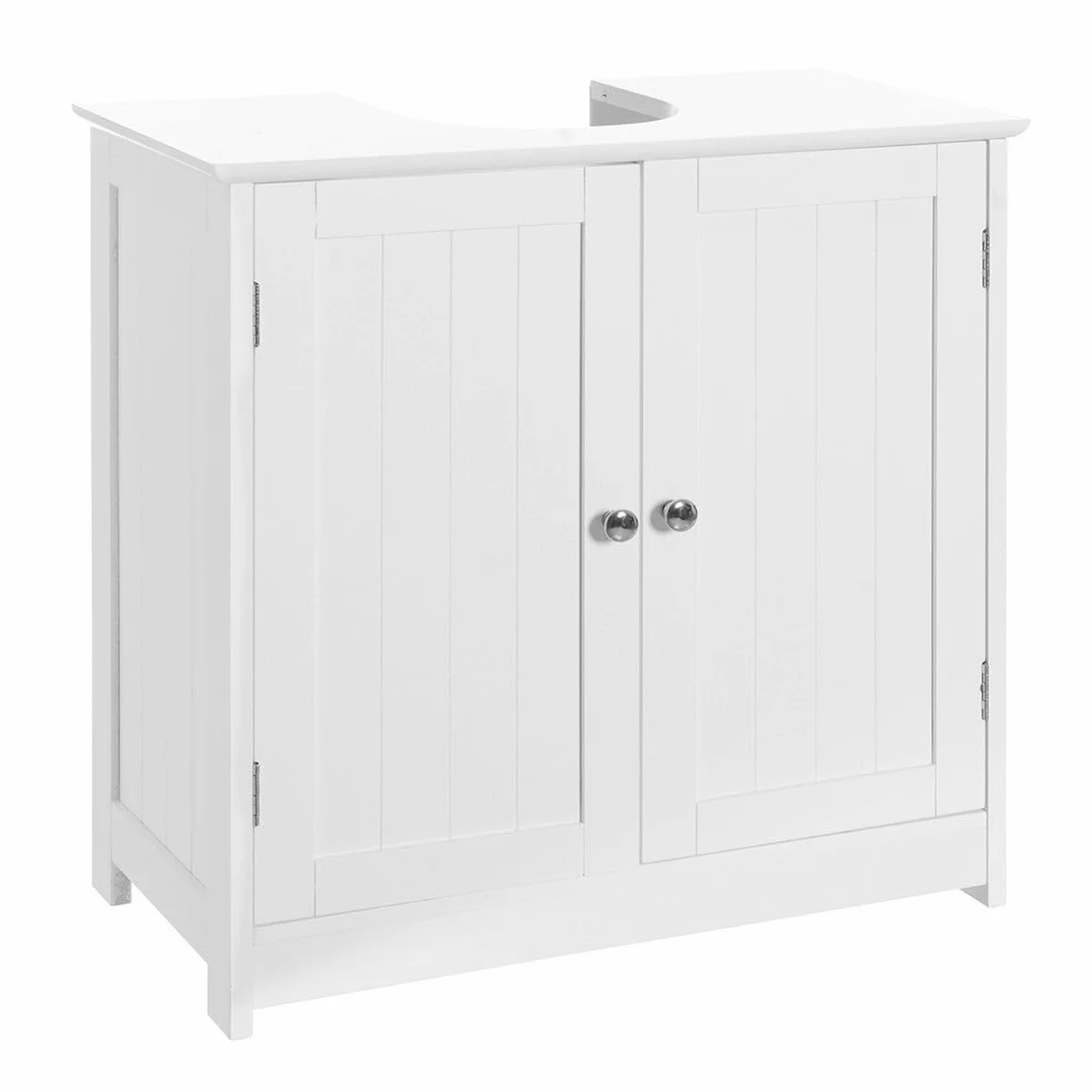 LOLAhome Mueble Bajo Lavabo Madera Blanca 60x60x30 cm 2 Puertas 2 Baldas