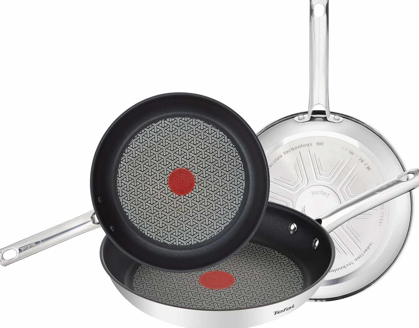 Tefal Duetto Juego de Sartenes 20/24/28 cm Antiadherente Titanio Inducción