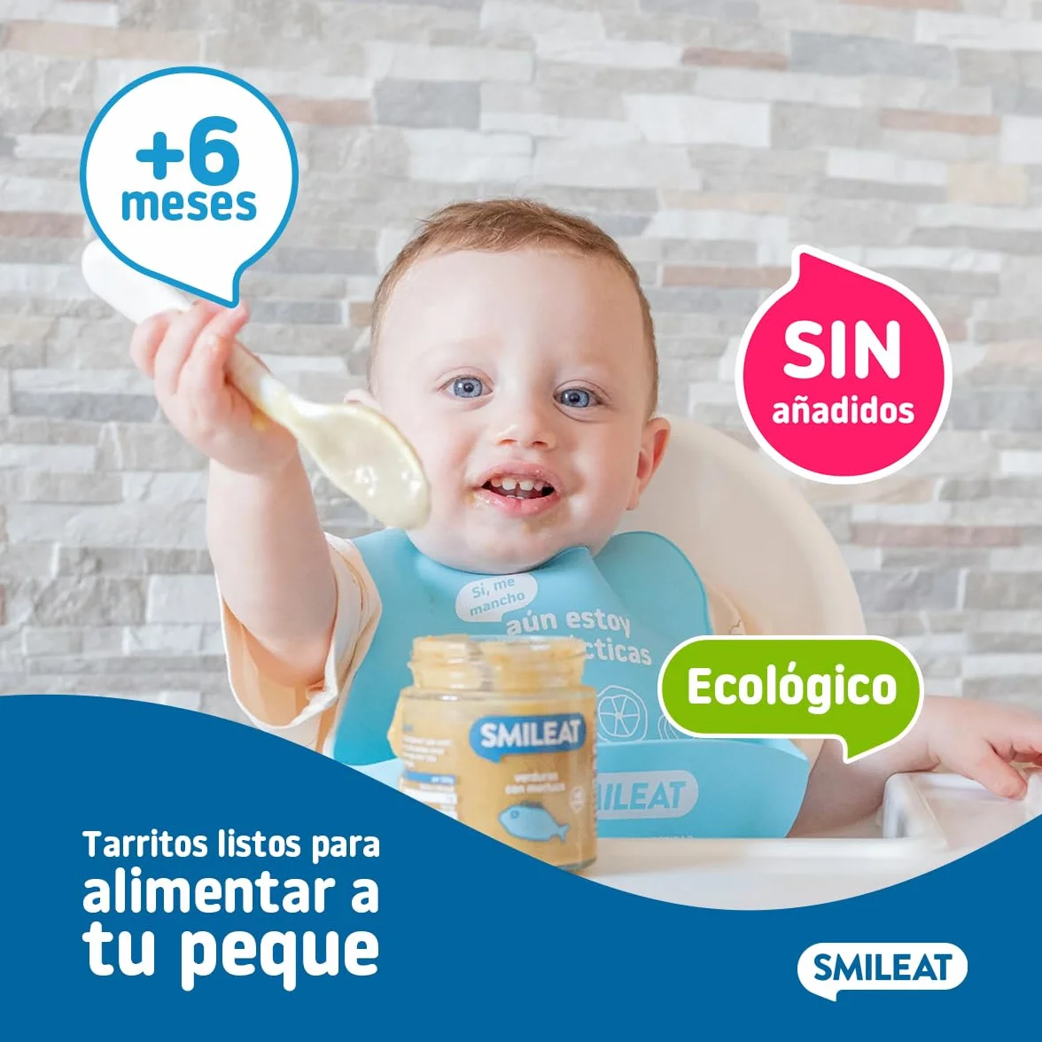Smileat Tarrito infantil de Verduras con Merluza 230g +6 Meses Sin Azúcar ni Sal Añadido