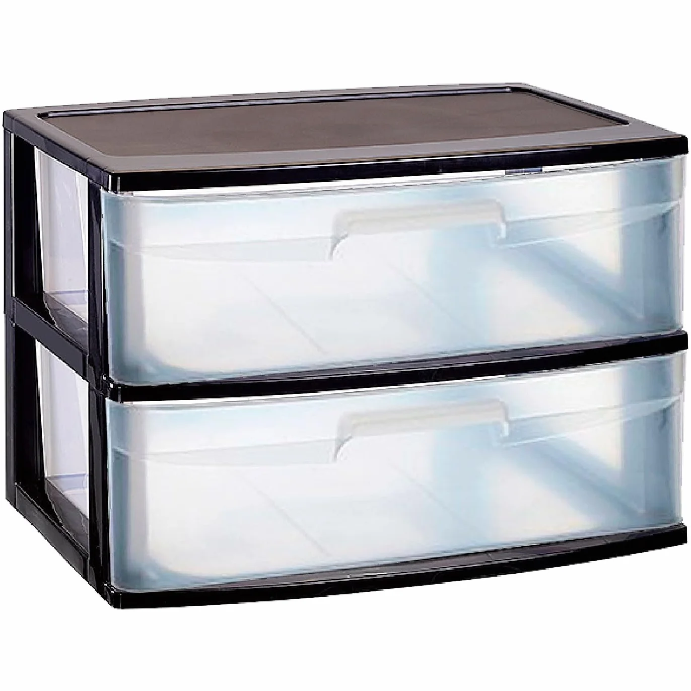 AC - Cajonera de Almacenamiento Nilo con 2 cajones, Torre de Almacenamiento Multiusos para Oficina, hogar, Escuela, etc. 41 x 56 x 39,5 cm. Color Negro.