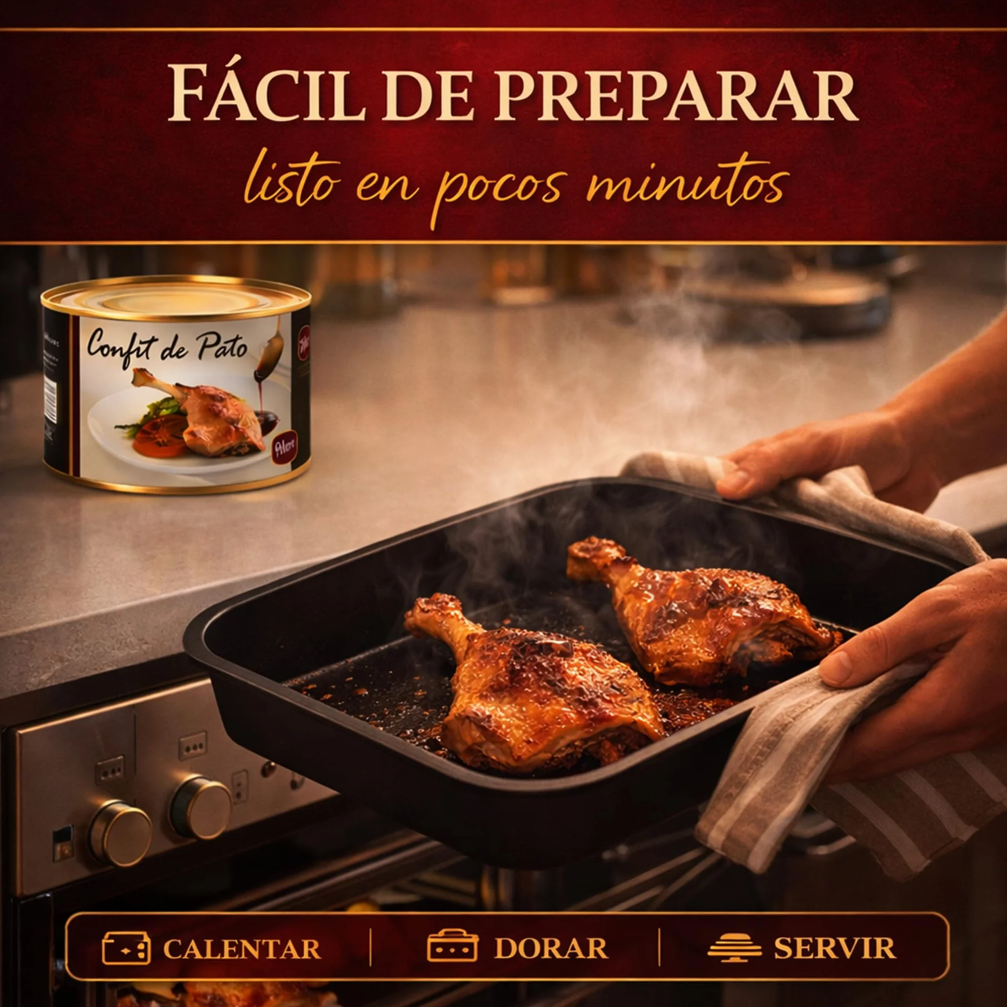 POLGRI Confit de Pato Muslos Confitados Gourmet 3825 g 12 Unidades Carne de Caza Premium