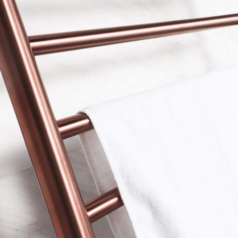 Calentador de Toallas Pared, Oro Rosa Toallero Eléctrico Baño 304 Acero Inoxidable Bajo Consumo 88W Toallero Calentado, Radiador Calientatoallas de Toallero para Baño, 80×50cm,Hardwired