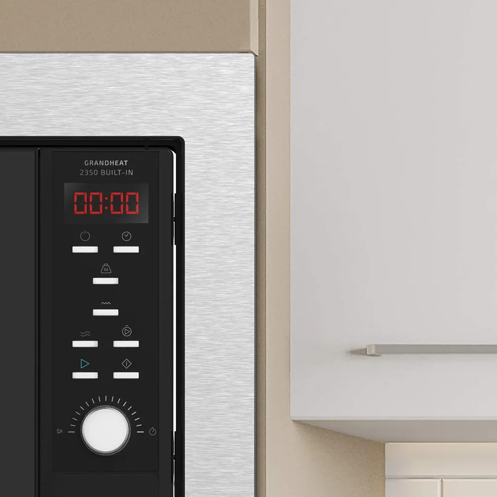 Cecotec Microondas encastrable Digital GrandHeat 2350 Built-In SteelBlack. 900W, Integrable, 23 Litros, Grill, 9 funciones preconfiguradas, Quick Start, Temporizador