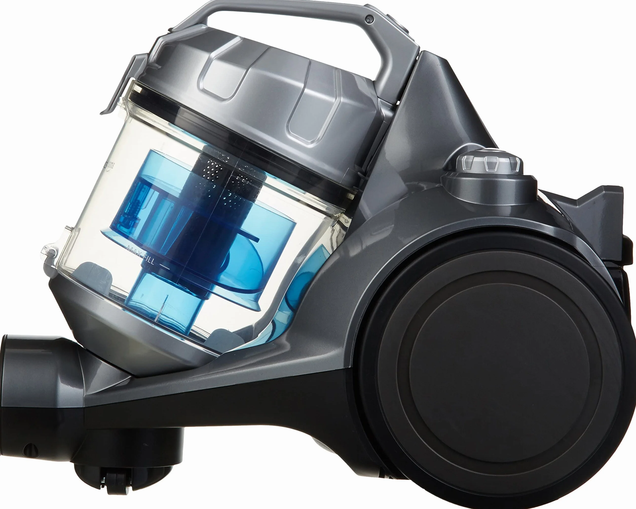 Amazon Basics Potente aspirador de cilindro sin bolsa, para suelos duros y alfombras, filtro HEPA, compacto y ligero, 700 W, 1,5 l (UE), Negro