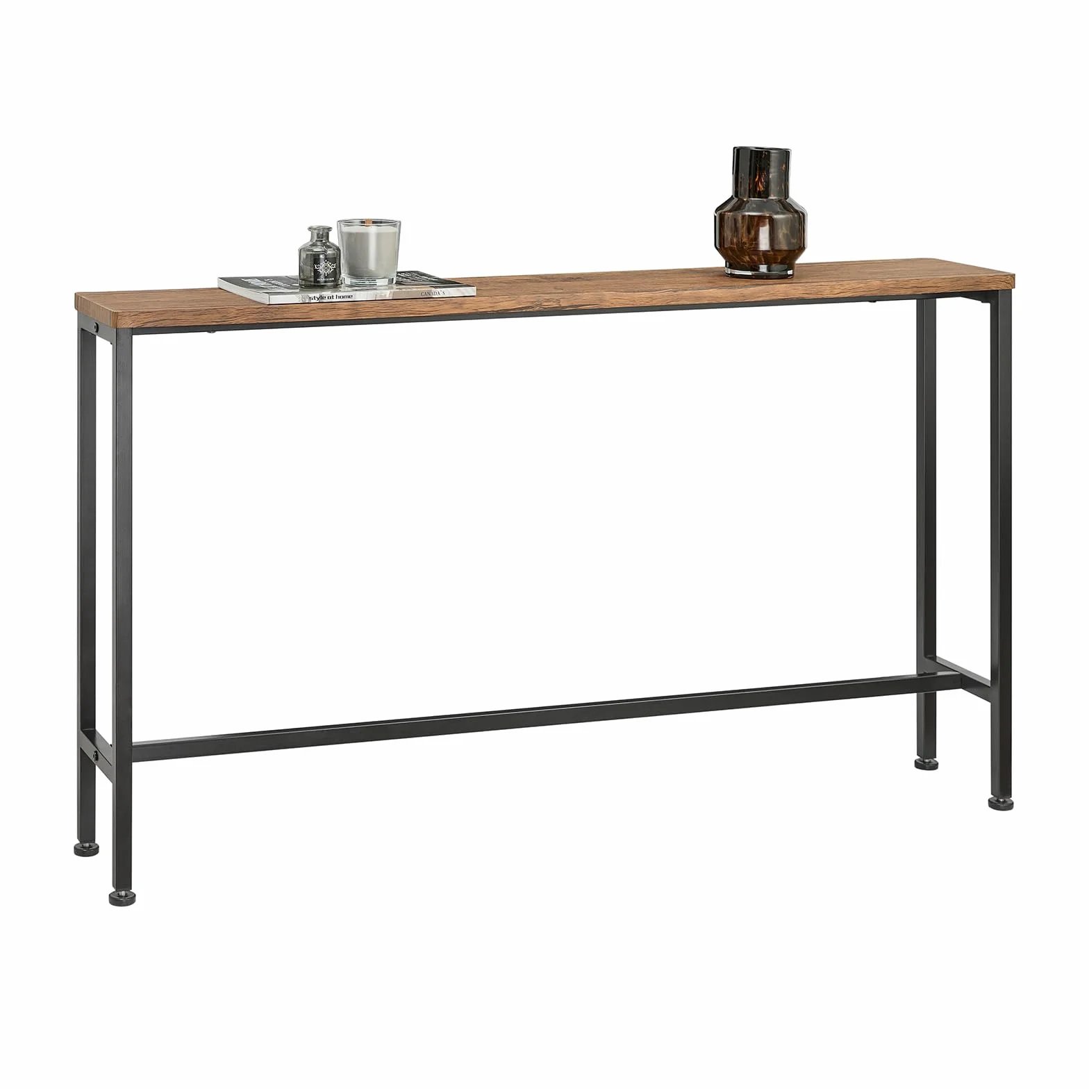 SoBuy Mesa de Entrada Recibidor Mesa de Consola 120 x 65 x 20 cm FSB19-N ES | Mesa consola marco hierro + tablero MDF, diseño rústico-moderno, carga 50kg, fácil limpieza FSB19-N