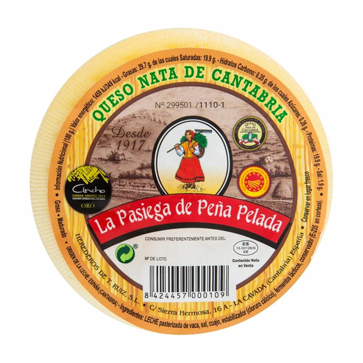 LA PASIEGA DE PEÑAPELADA Queso Nata de Cantabria D.O.P 530 g