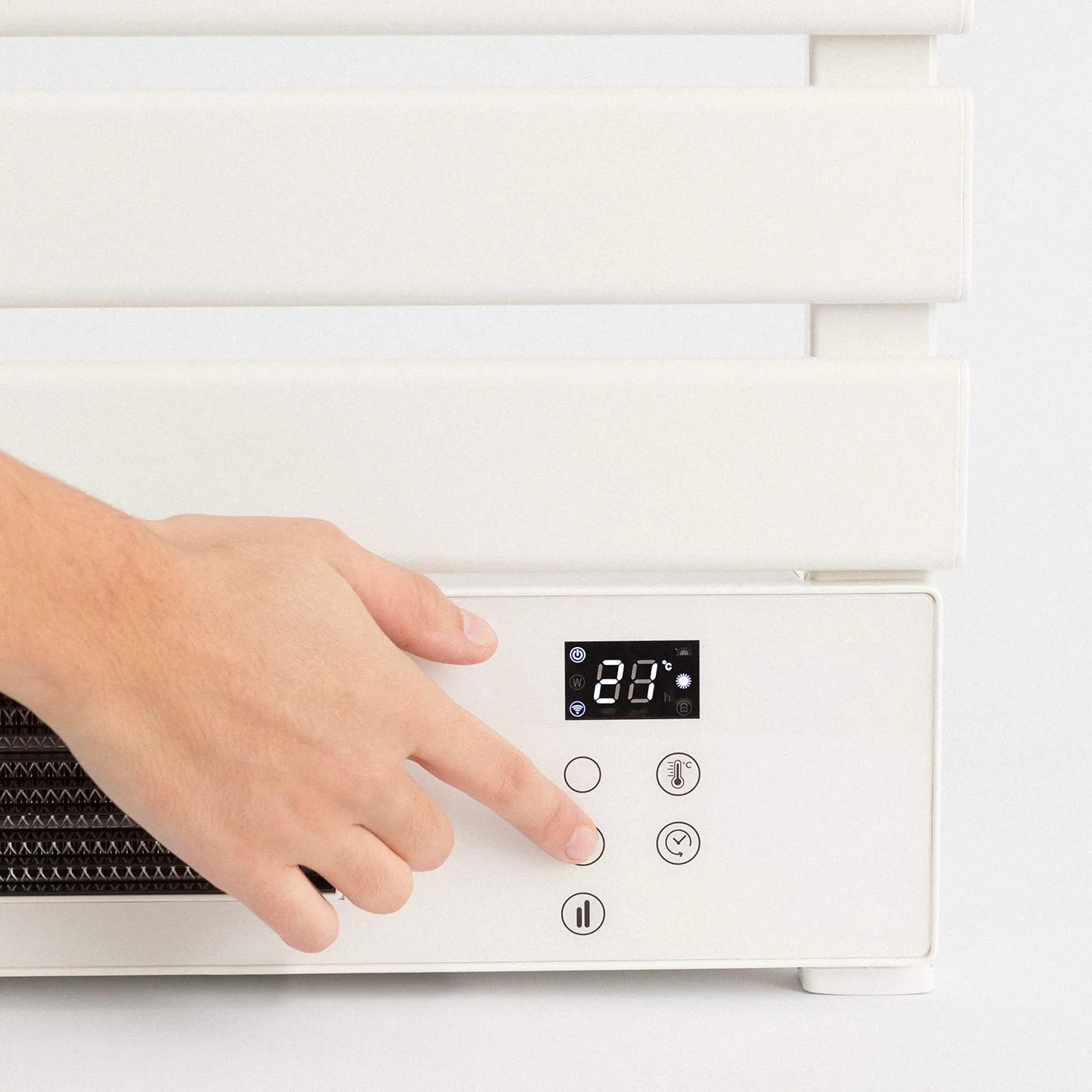 CREATE / WARMTOWEL Pro + Estante/Toallero Eléctrico con Calefactor cerámico con Estante 3 Barras y Gancho Blanco /101x13x55cm / 1500W, 2 potencias