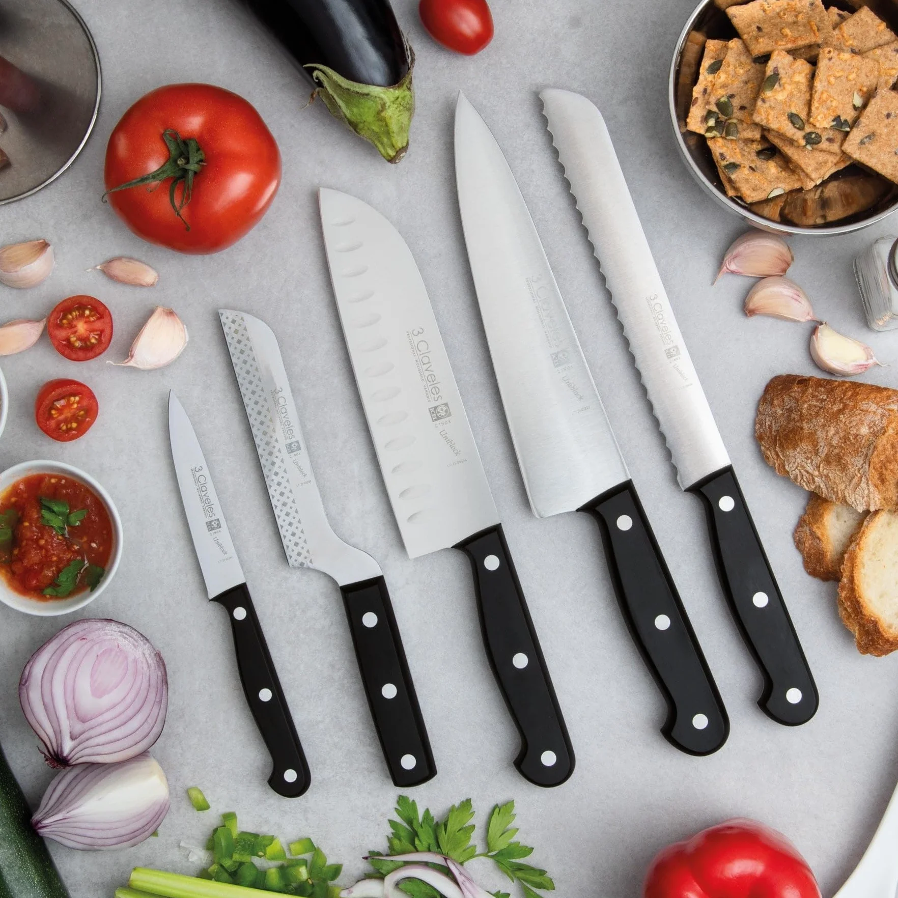 3 Claveles Uniblock Cuchillo jamonero 30 cm 12 pulgadas