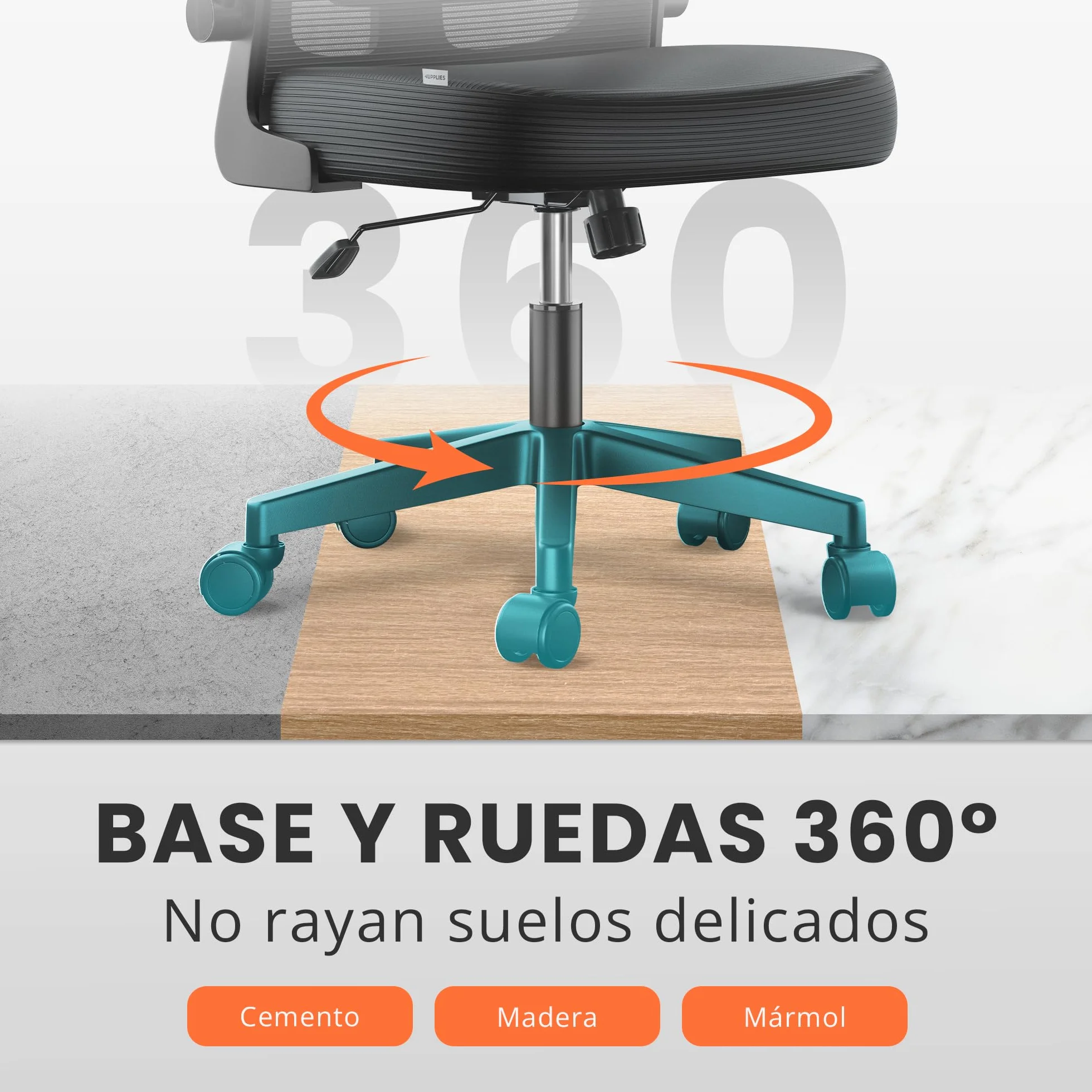 Silla Escritorio Ergonómica Ajustable Reclinable con Soporte Lumbar, Reposacabezas, Reposabrazos Plegables, Malla Transpirable, Ruedas 360°, 120 kg