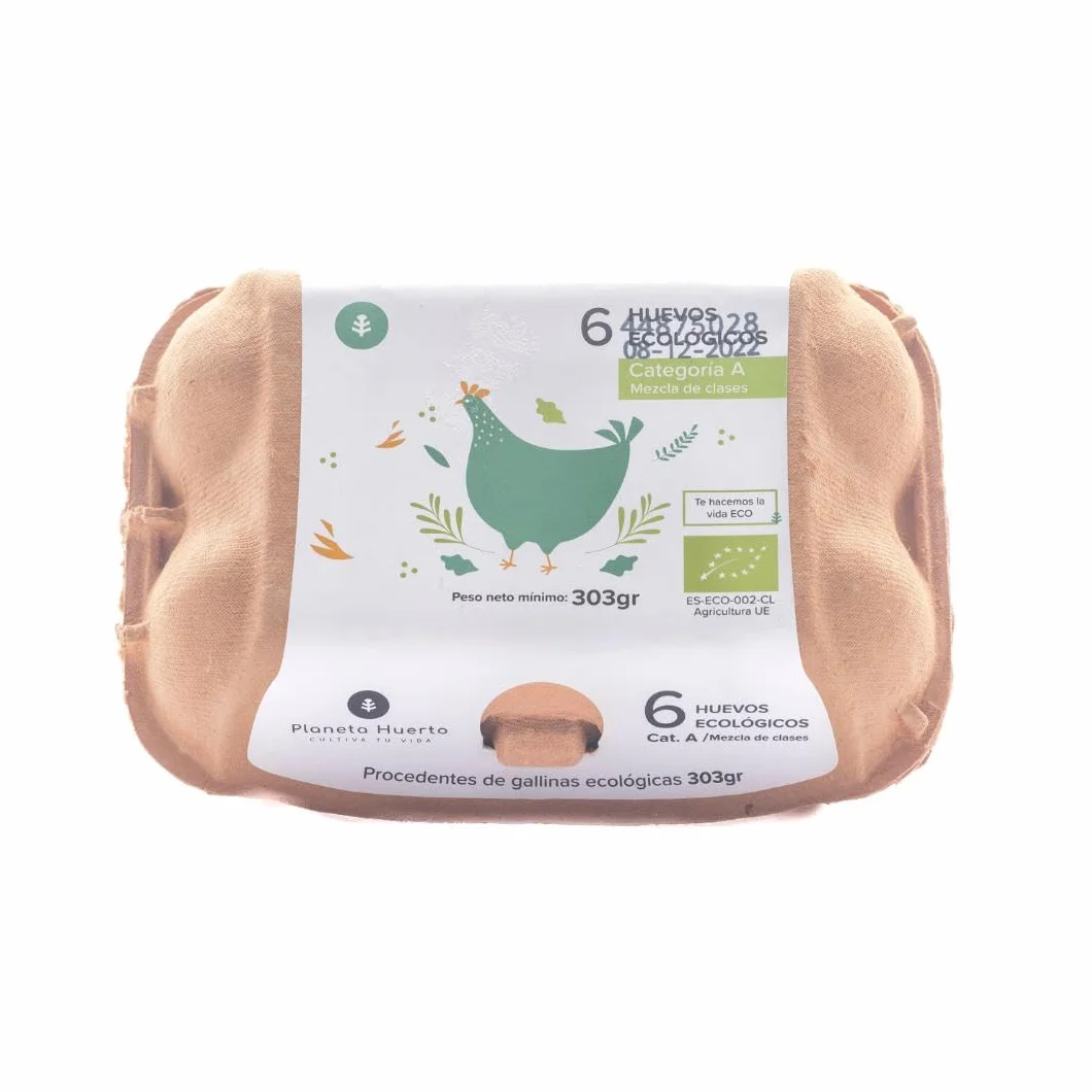 Huevos Ecológicos Frescos 6x, Producción Sostenible, Gallinas en Libertad, Certificado Ecológico