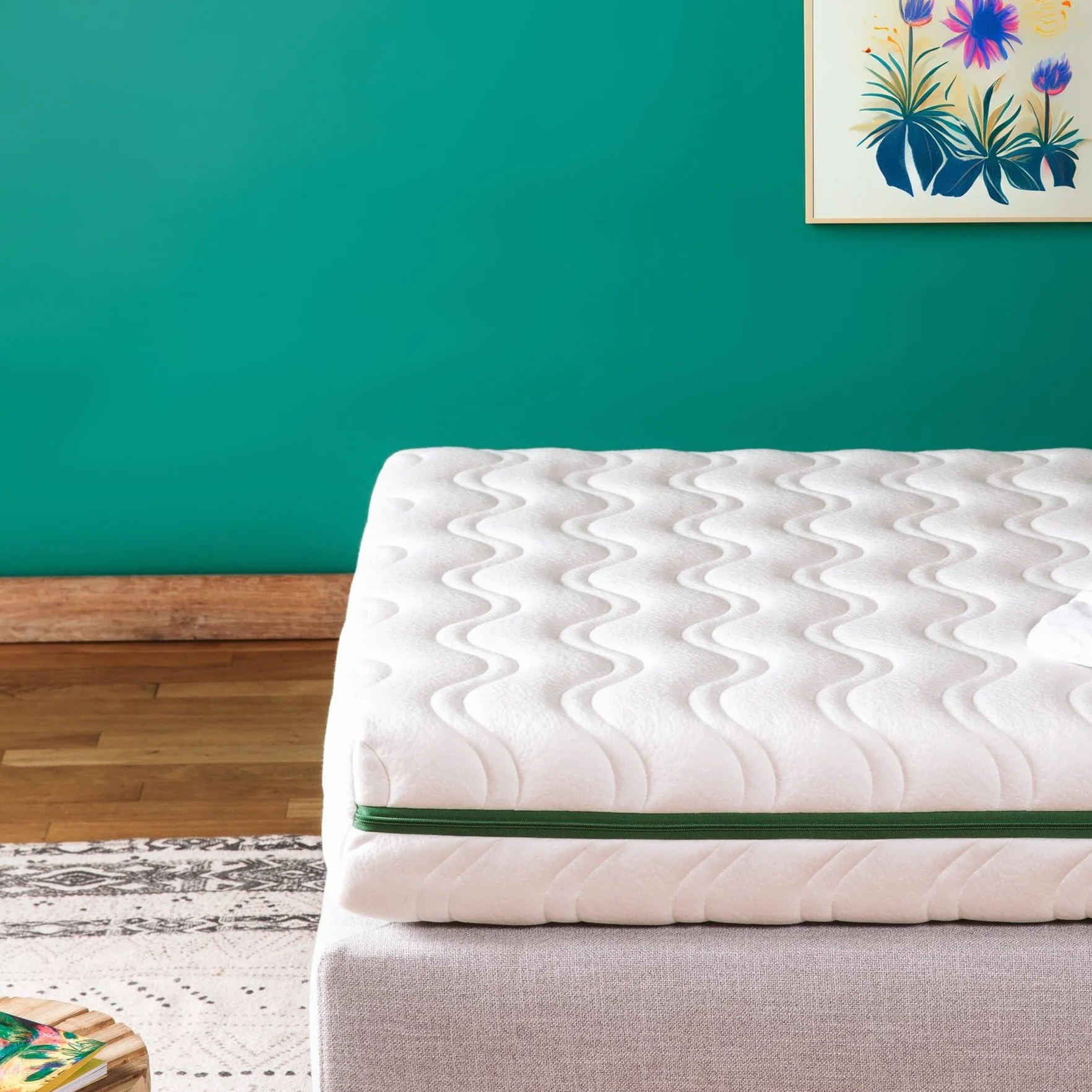 Kadolis - Funda de colchón Aloe R 90x190 cm - Espesor 12cm - Acolchado y Lavable - Transpirable y Suave - Renueva el colchón - Certificado OekoTex